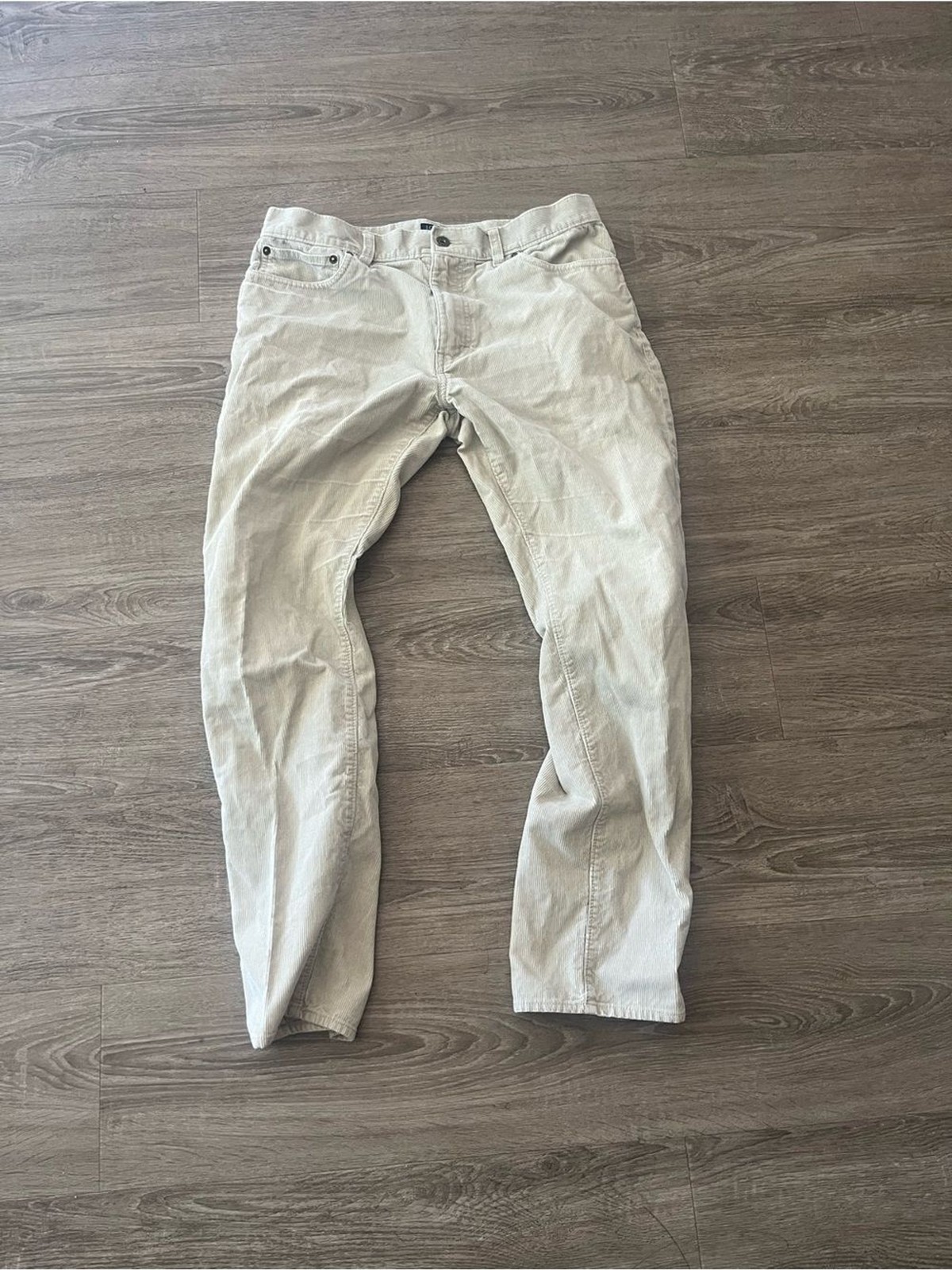 J.Crew The Sutton Mens 32×30 Ivory Corduroy Straight Leg Pants Cotton Mid Rise