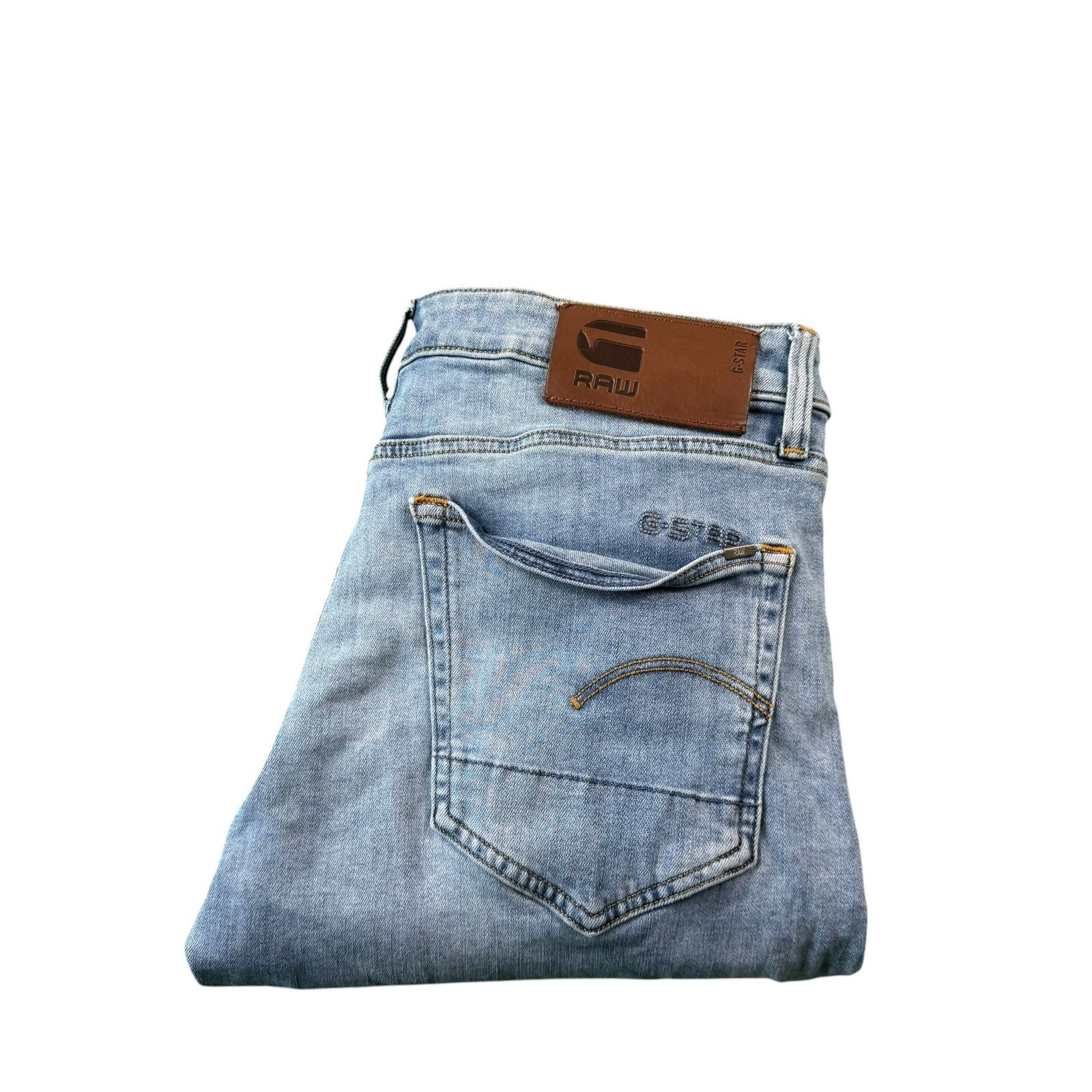 G Star Lightwash Stretch Denim 3301 Slim Jeans Size 32×32