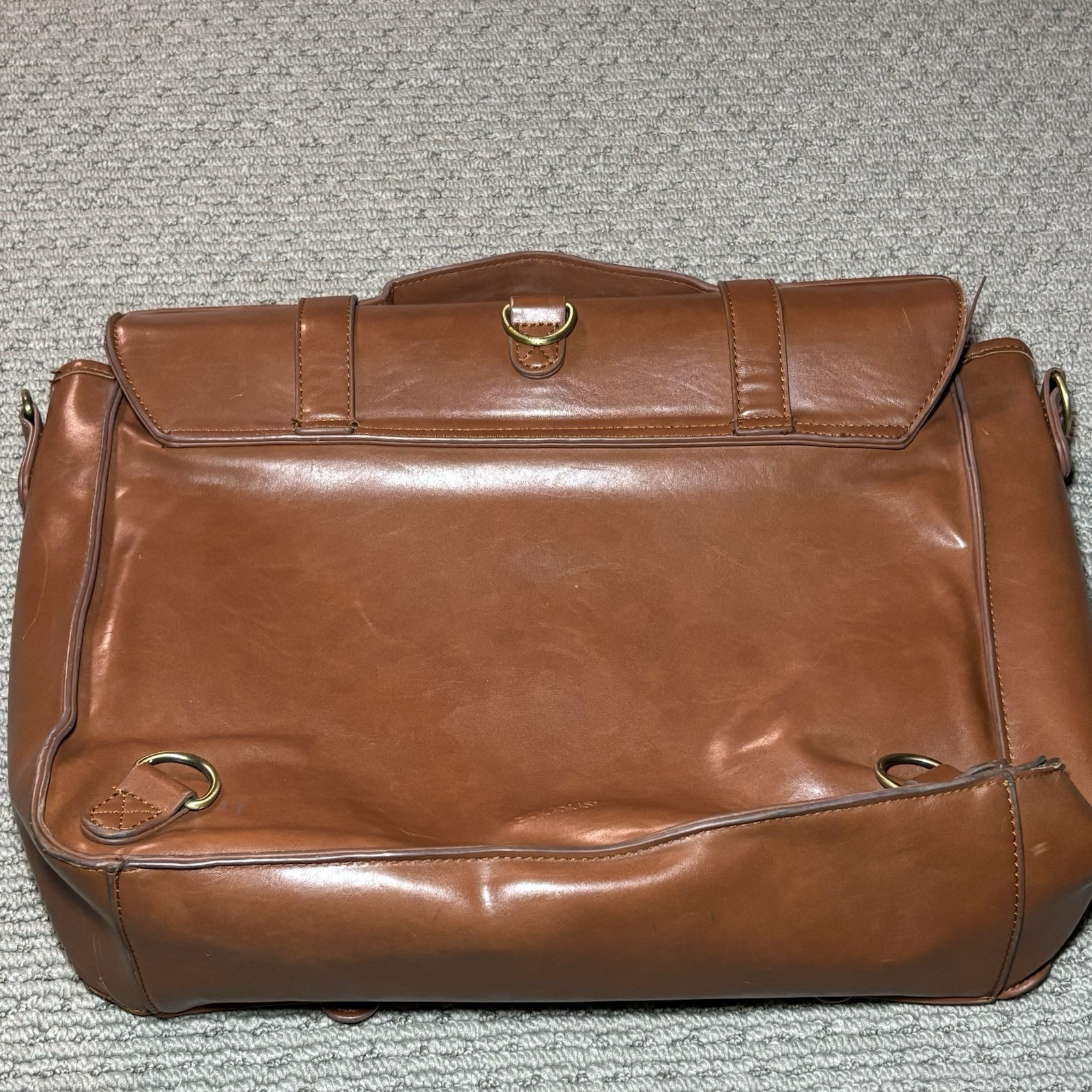 ECOSUSI Laptop Bag Vegan Leather Messenger Brown Briefcase Backpack 15.6