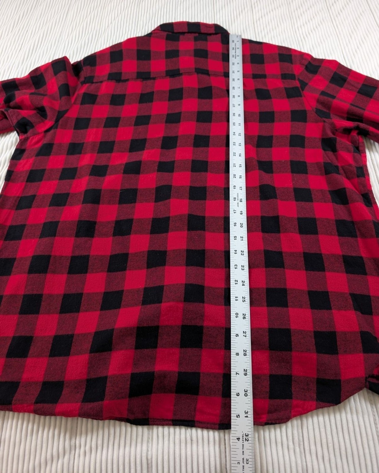 Club Room Flannel Shirt Mens XXL Red Plaid Button Down Pocket 100% Cotton Casual