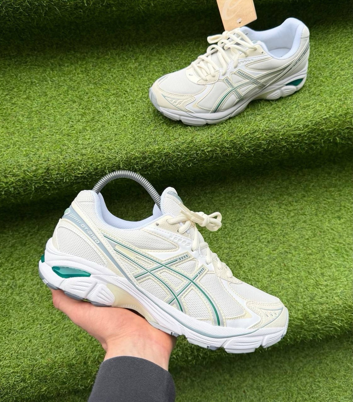 ASICS GT-2160 Men’s Running Shoes US9 Cream Jasper Green 1203A320-105