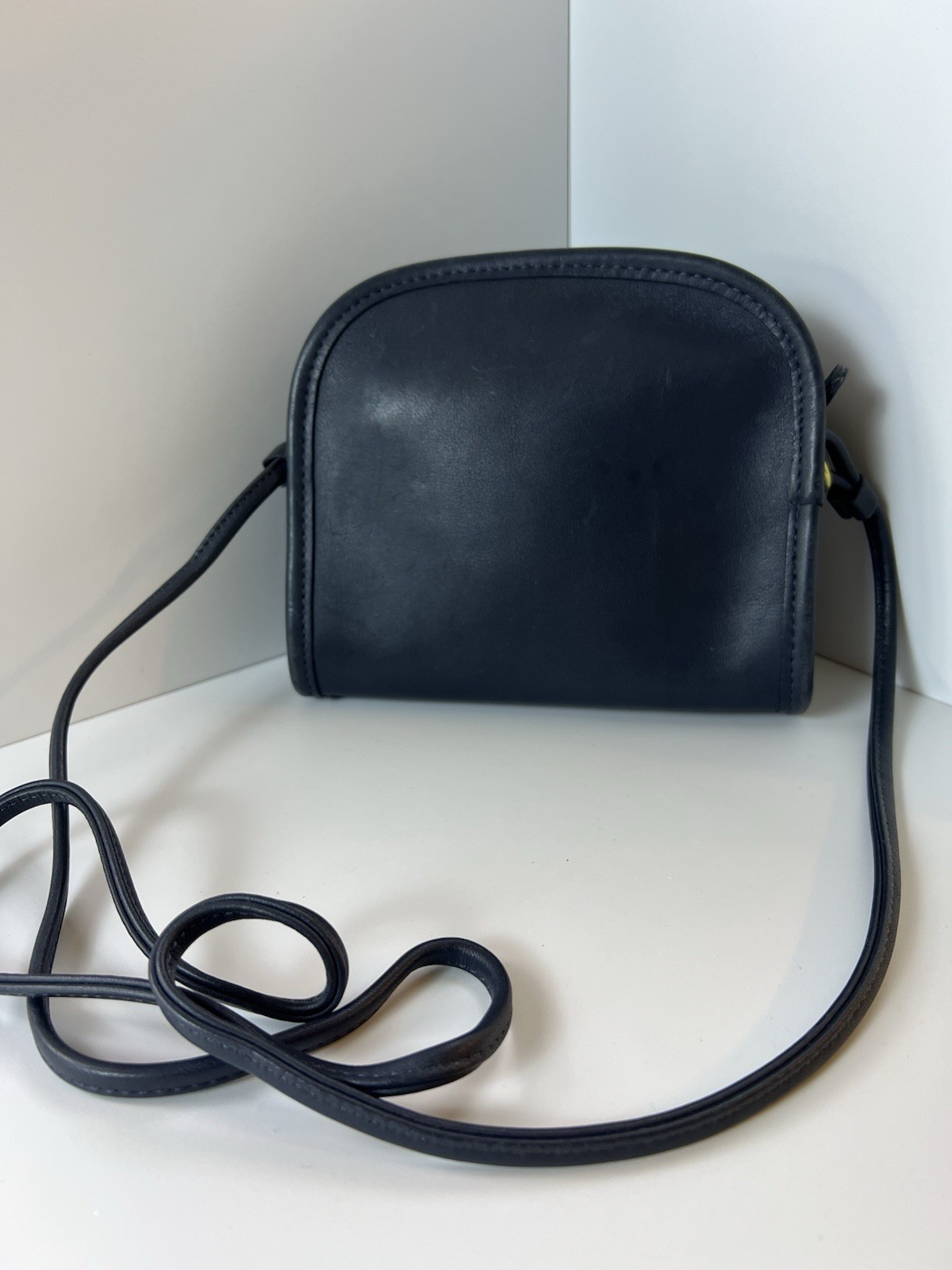 Vintage Coach Abbie Zip Crossbody Bag 9071 Limited Navy Blue USA Made Rare