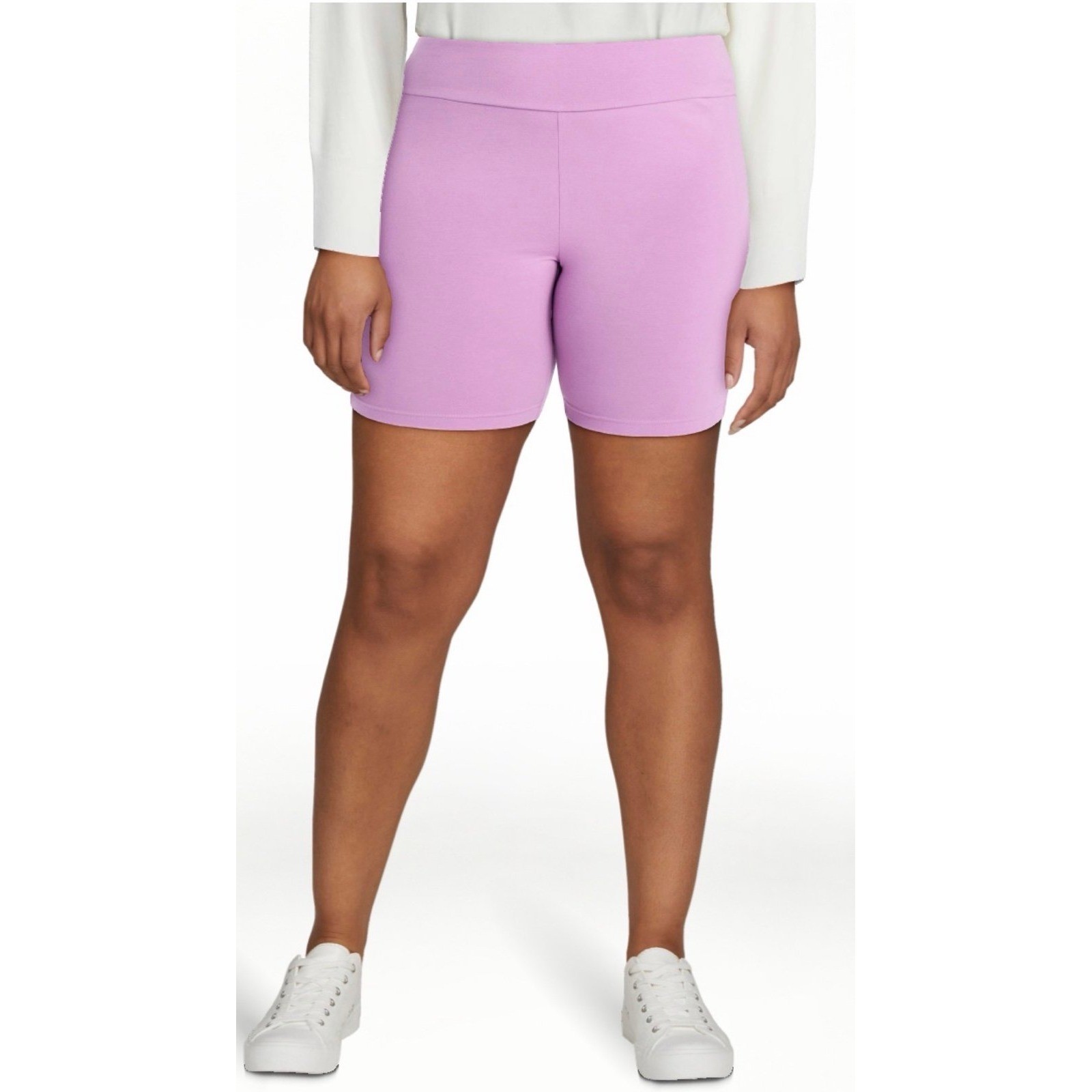 Terra & Sky Women’s Plus Size Bike Shorts, Size 1XL COTTON