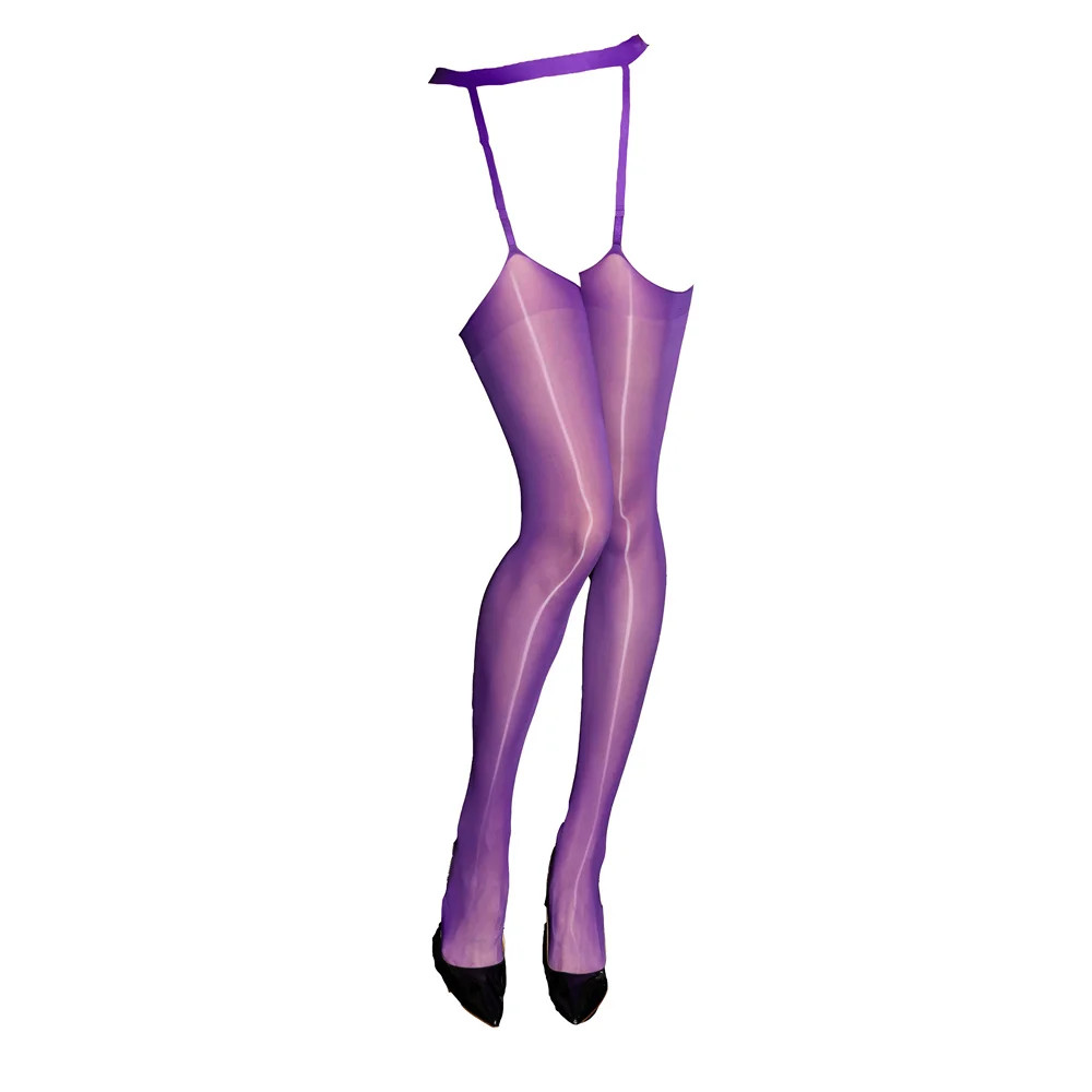 Lace Oil Shiny Bodysuit Tights Leotard Sheer See Through Transparent Dress
