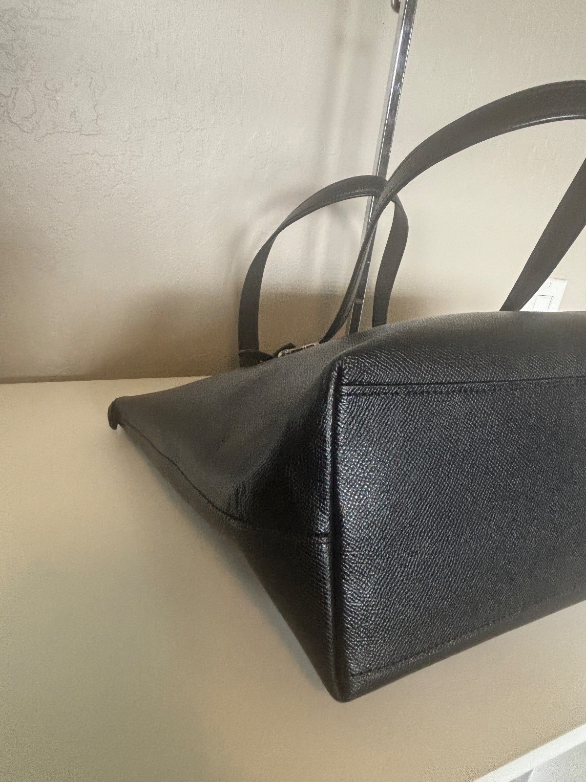 COACH City Gallery Zip Tote Leather Bag Black/Silver F79608
