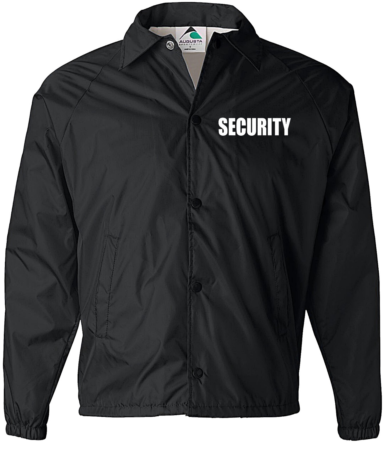 Security windbreaker jacket with Reflective decoration both left chest and back.