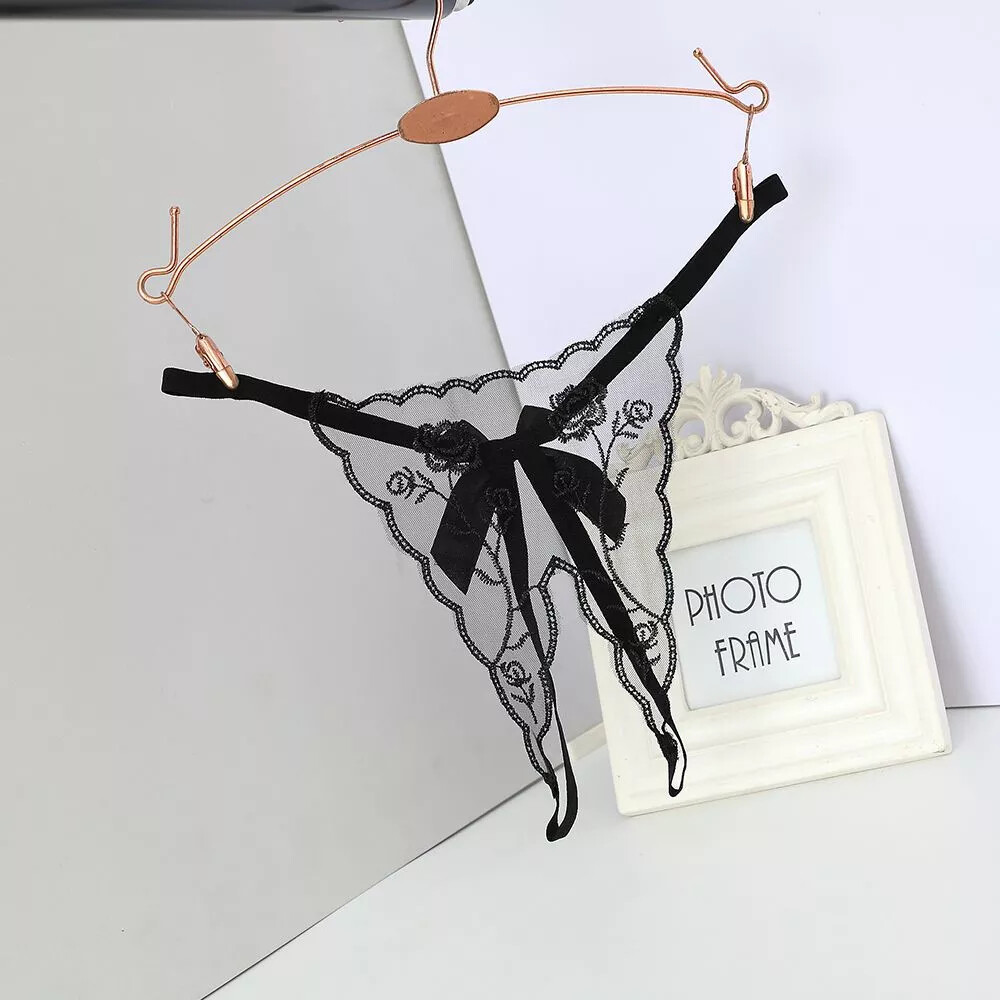 Women’s Floral Crotchles Panties Underwear Thongs Lingerie G-String Lace Briefs