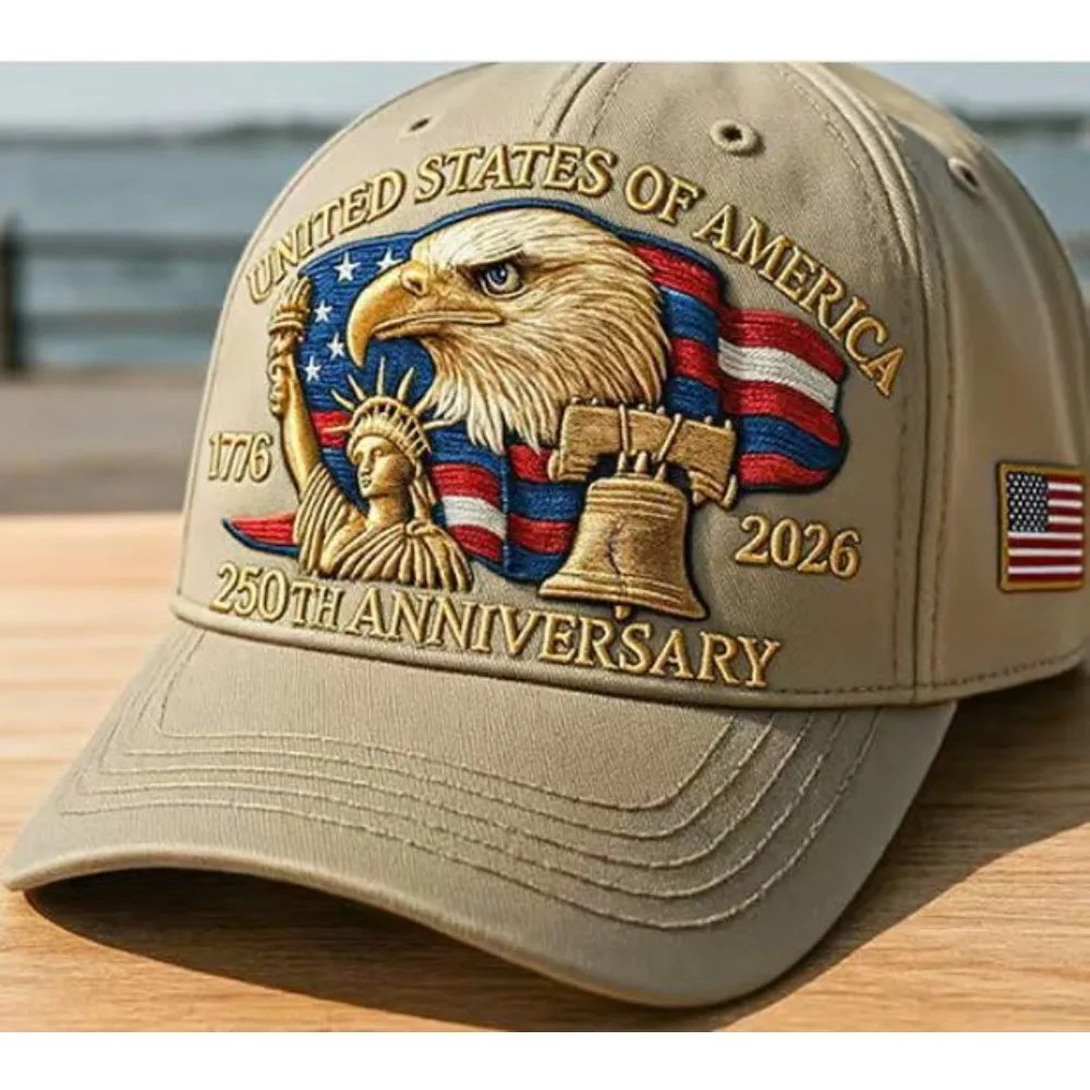 Baseball Cap United States 250th Anniversary Hat 3D Embroidery Craftsmanship