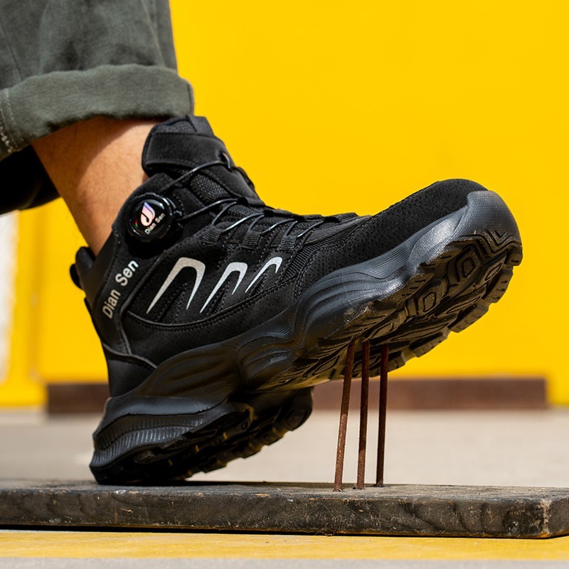 Men Work Boots Safety Shoes Anti-puncture Indestructible Steel Toe Shoes