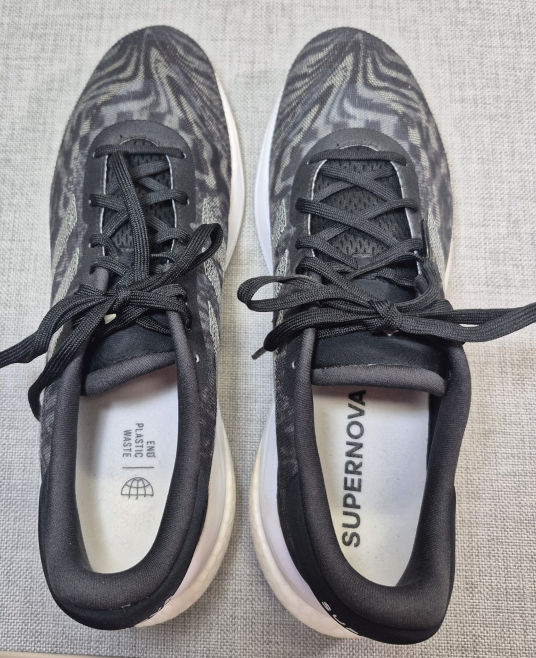 Adidas Supernova 3 Black Geometric Running Sneakers US Size 12.5 – EU 47 1/3