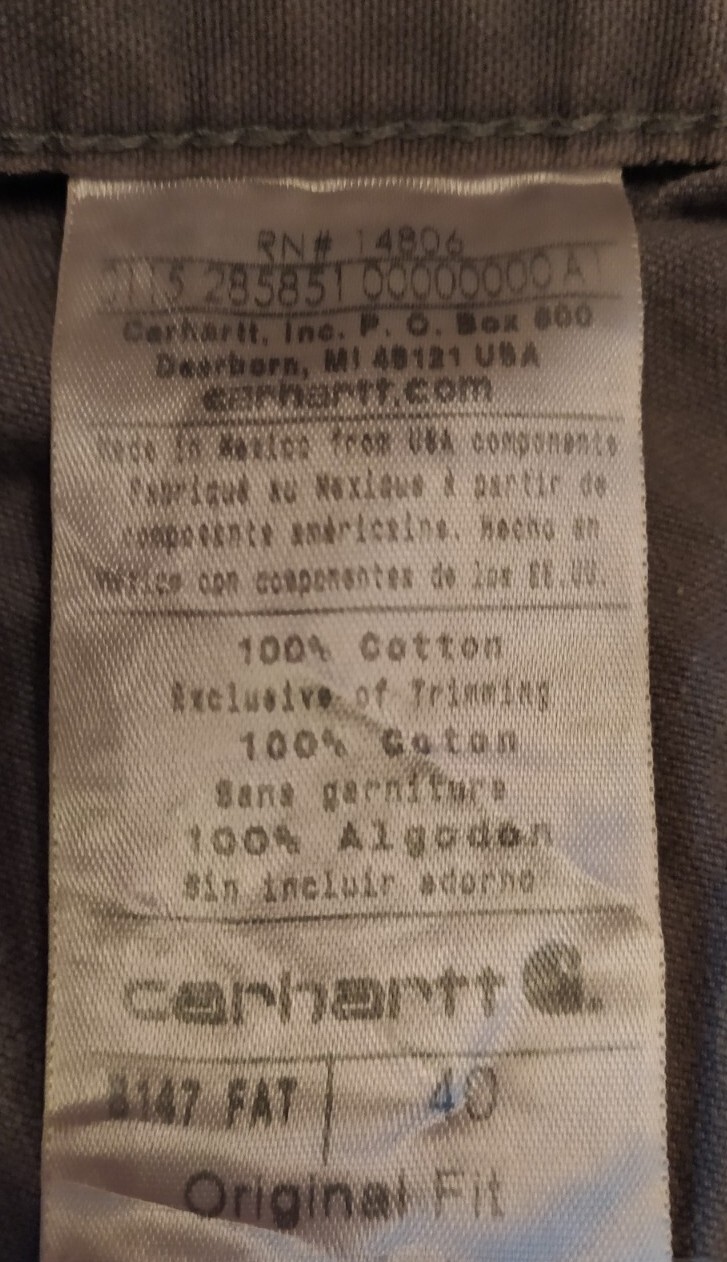 Carhartt Shorts Mens W40 Grey Cargo Utility Carpenter B147 FAT Paint Marks Work