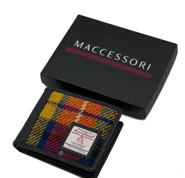 Maccessori Harris Tweed & Vegan Leather Bi-fold Wallet for Men and Women