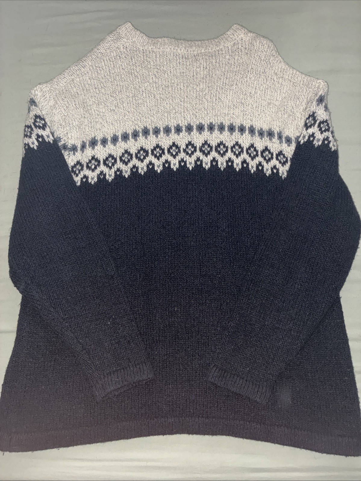 Northwest Blue Men’s V-Neck Sweater Acrylic, Wool, Cotton, Poly Blend, Large