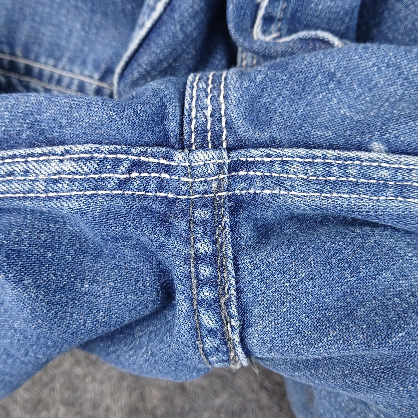 Vtg Lee Sanforized Jelt Denim Overalls 30×28 Donut Button Fly 50s 60s Stains