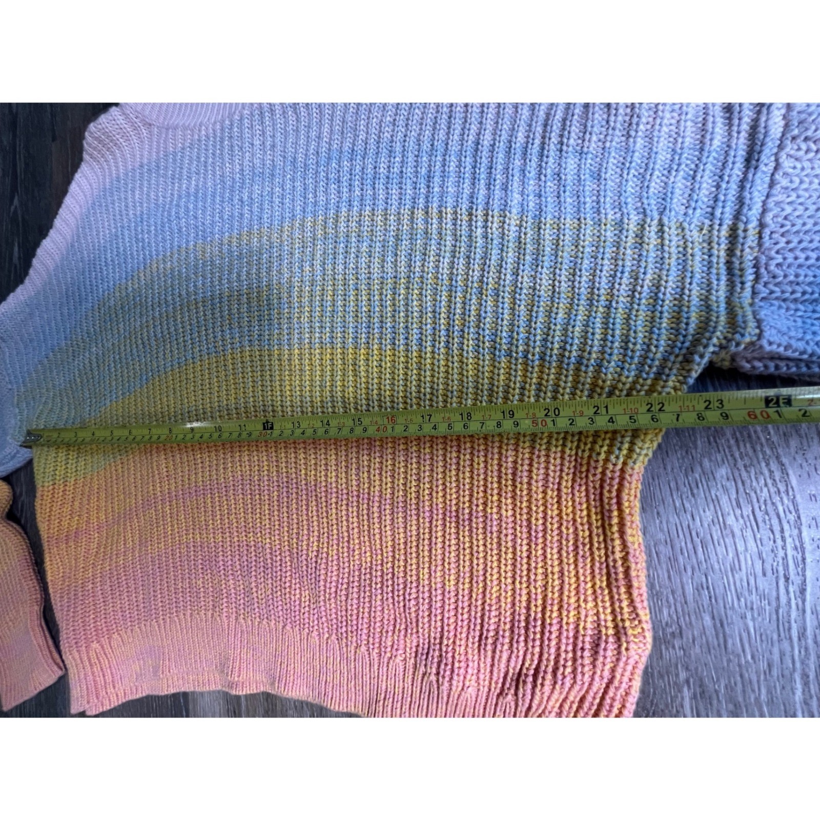 LC Lauren Conrad Sweater Women XXL Multicolor Rainbow Ombre Mock Neck Knit 3066