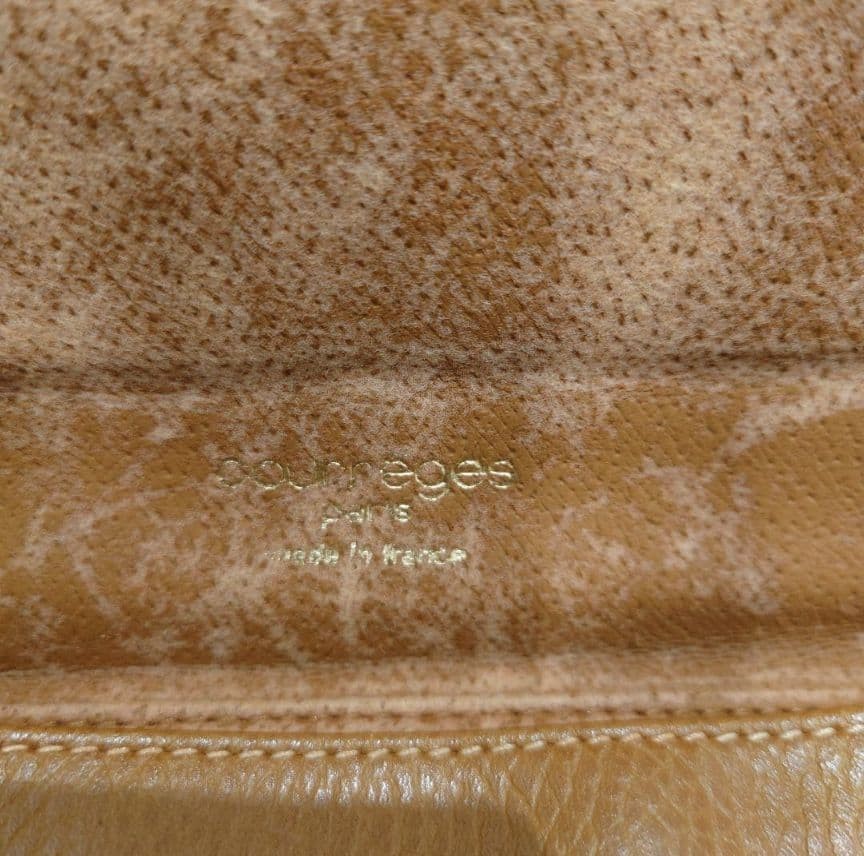 Courreges handbag brown flap 9.8 inches