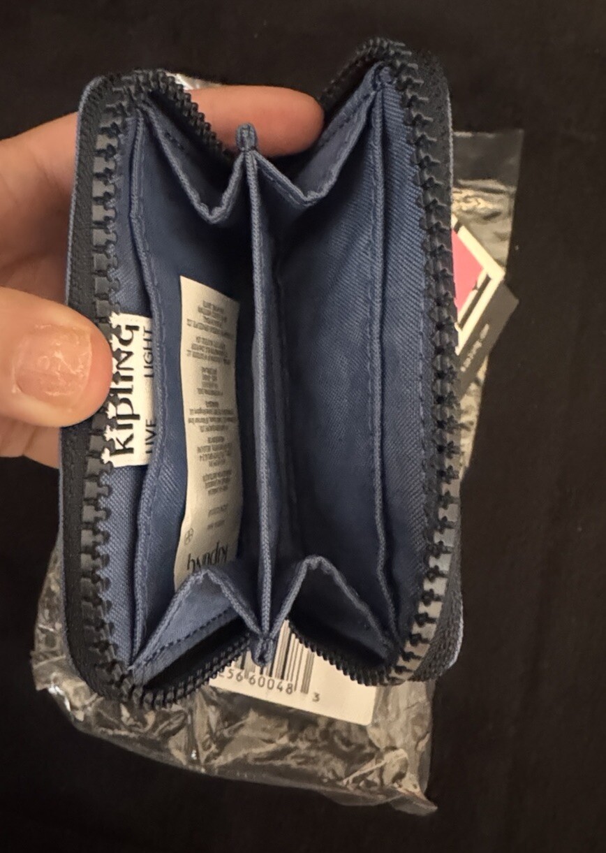 Kipling Small Blue Wallet For Everyday Use Brand New