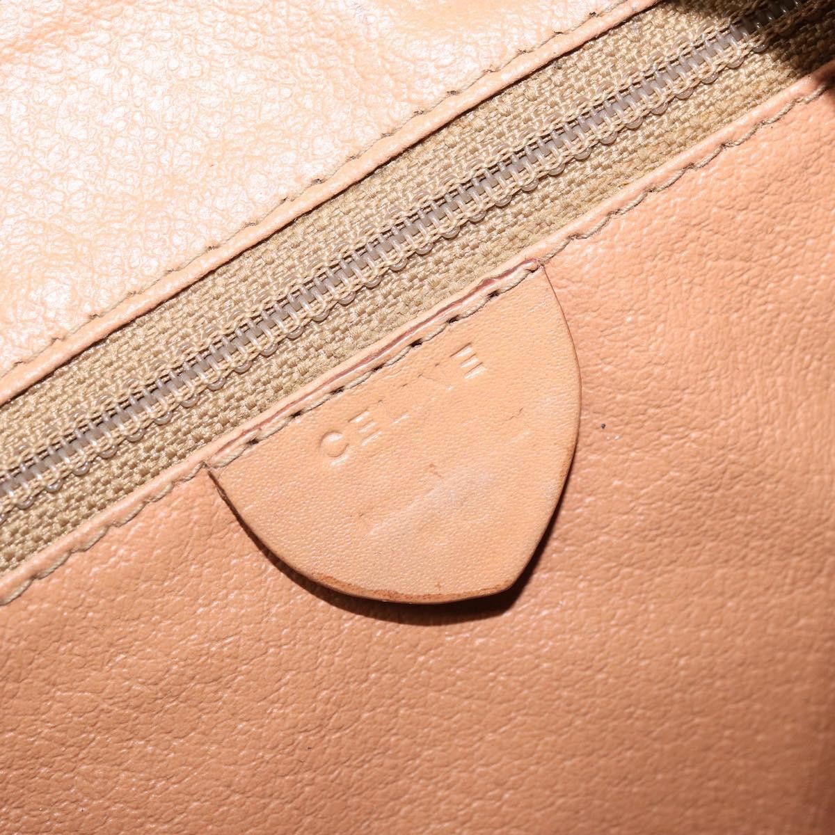 CELINE Macadam Canvas Backpack PVC Leather Brown Gold Auth SW2219