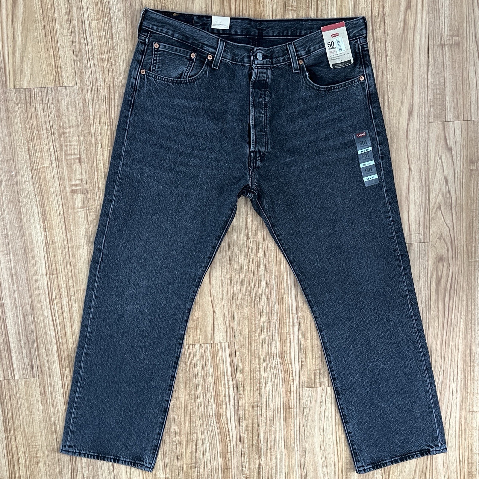 Levi’s 501 Men’s Jeans Filbert Nights Black 38×30 New With Tags