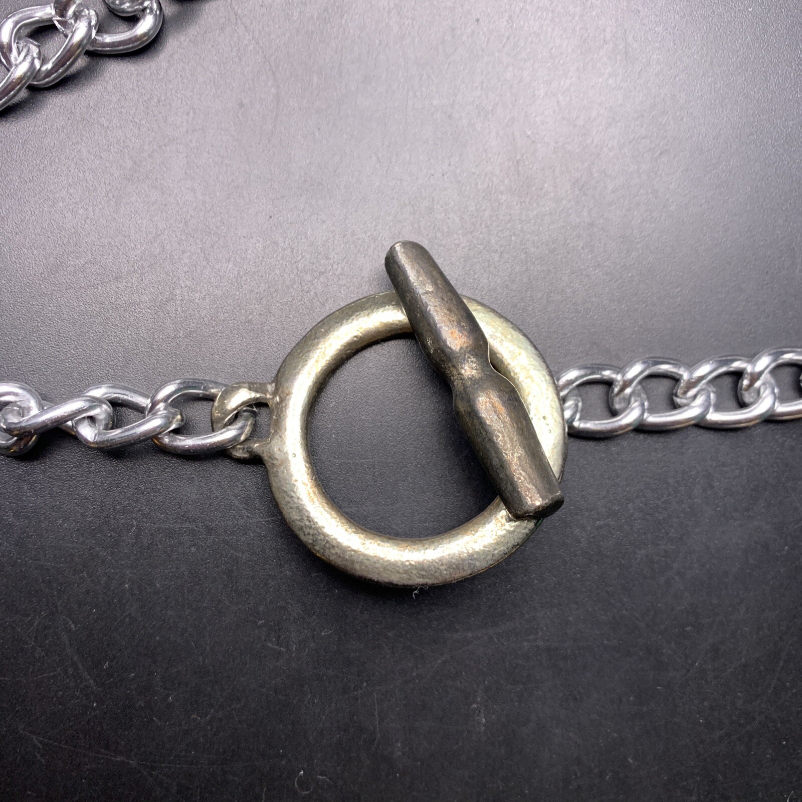 Silver Tone Chain Belt Adjustable 34 35 36 37 38 39 40 41 42 Inch Vintage