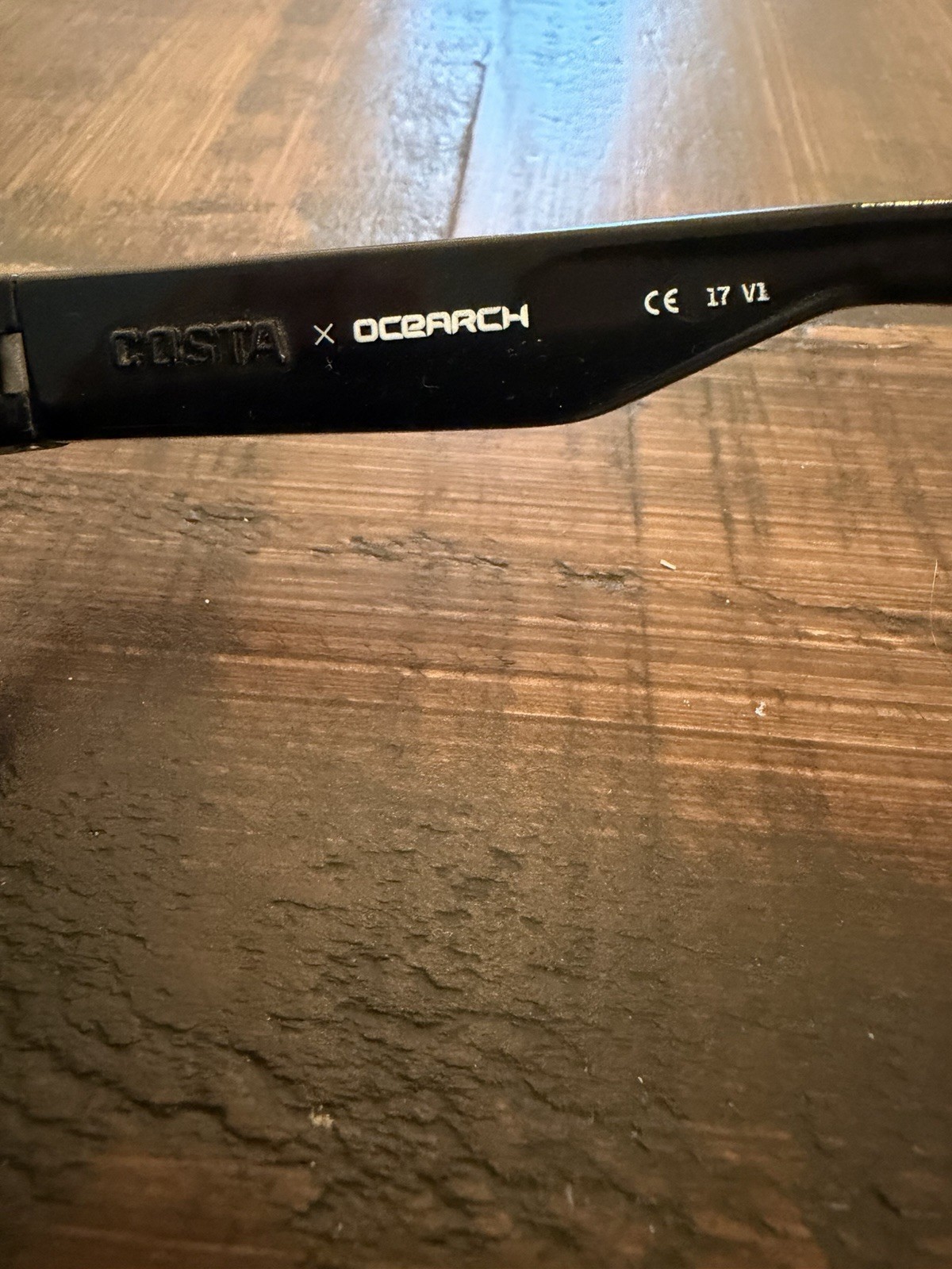 Costa Ocearch Half Moon HFM 155 Black Plastic Frame Blue Mirrored Sunglasses