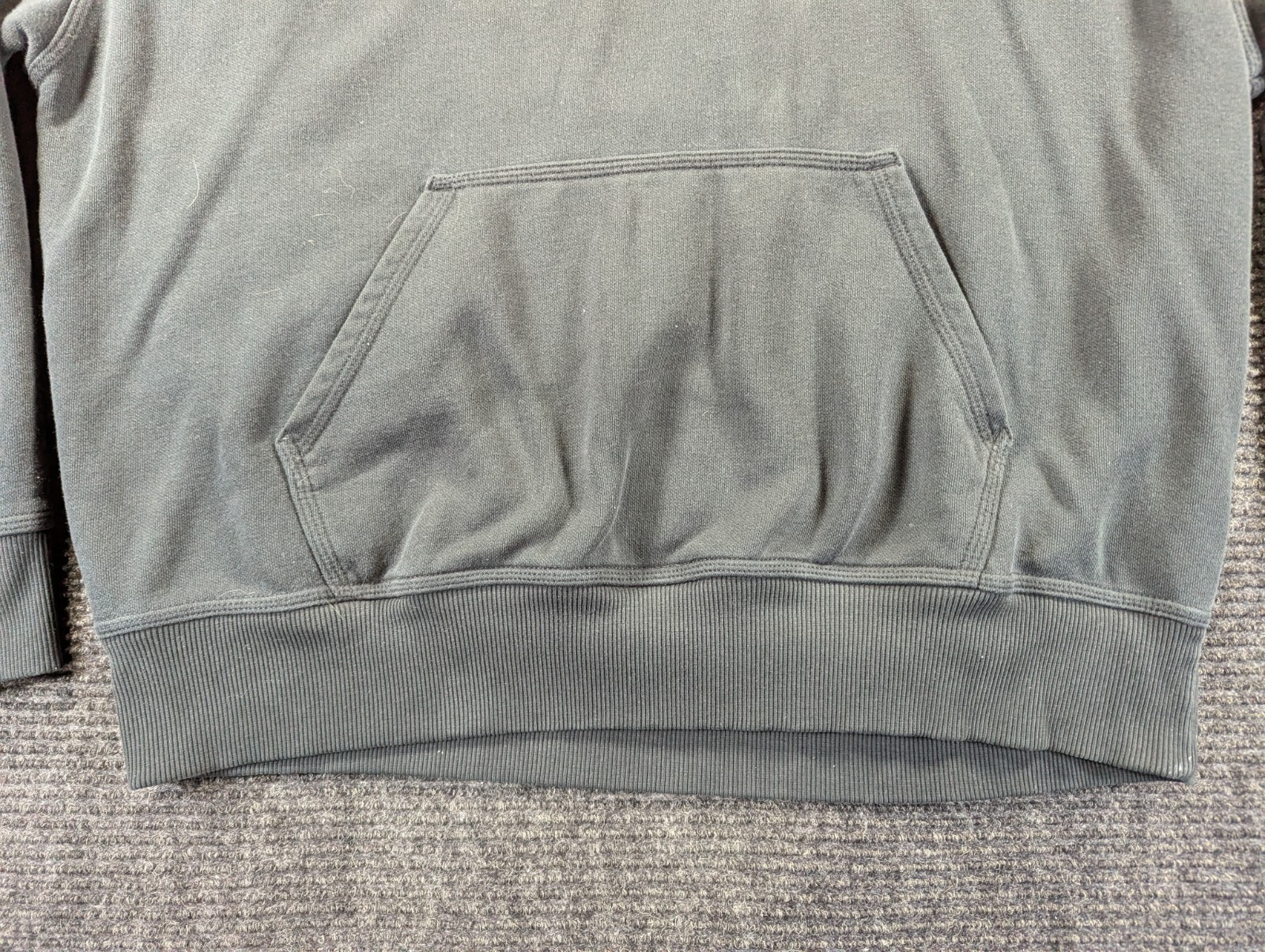 Champion Powerblend Fleece Pullover Hoodie Mens L Black Cotton Kangaroo Pocket