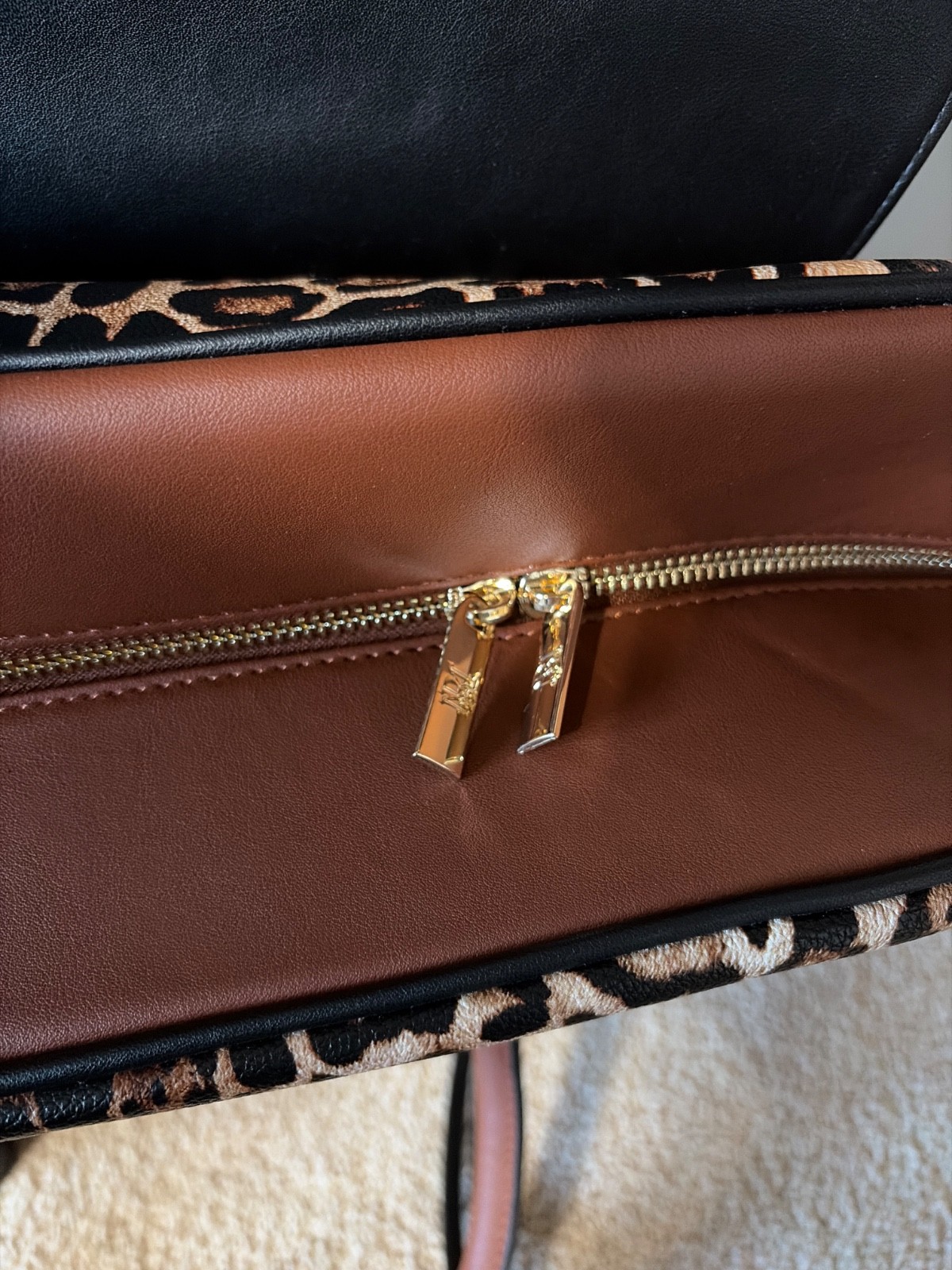Badgley Mischka Leopard Print Travel Tote Weekender Bag