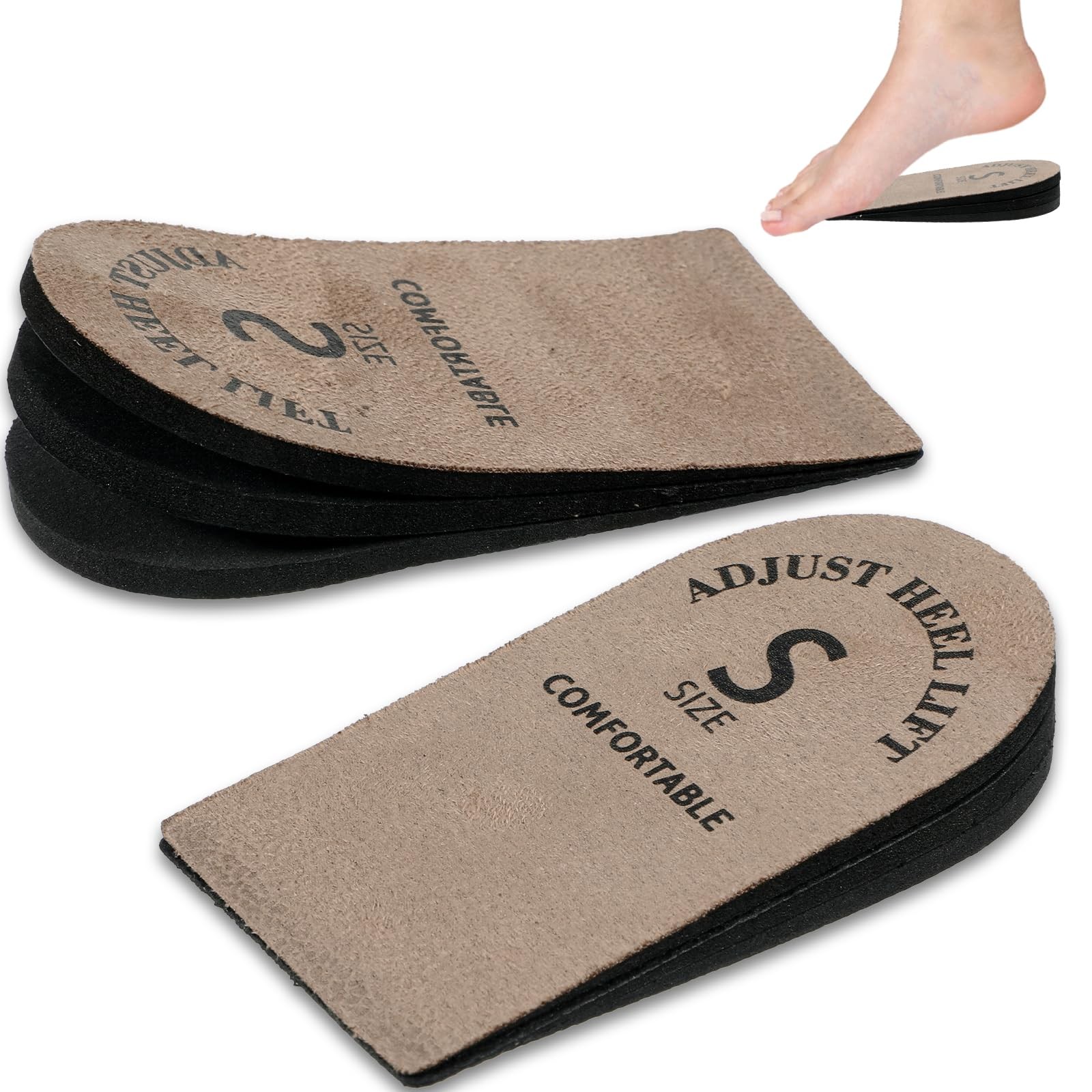 2 Pack Heel Lifts, Adjustable Heel Lifts for Leg Length Discrepancy, Women Ma…