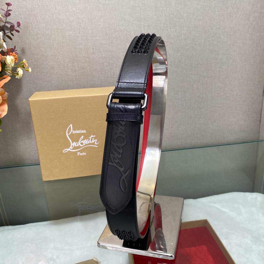 Authentic Christian Louboutin Belt Gunmetal Buckle 3.5cm/1.38″