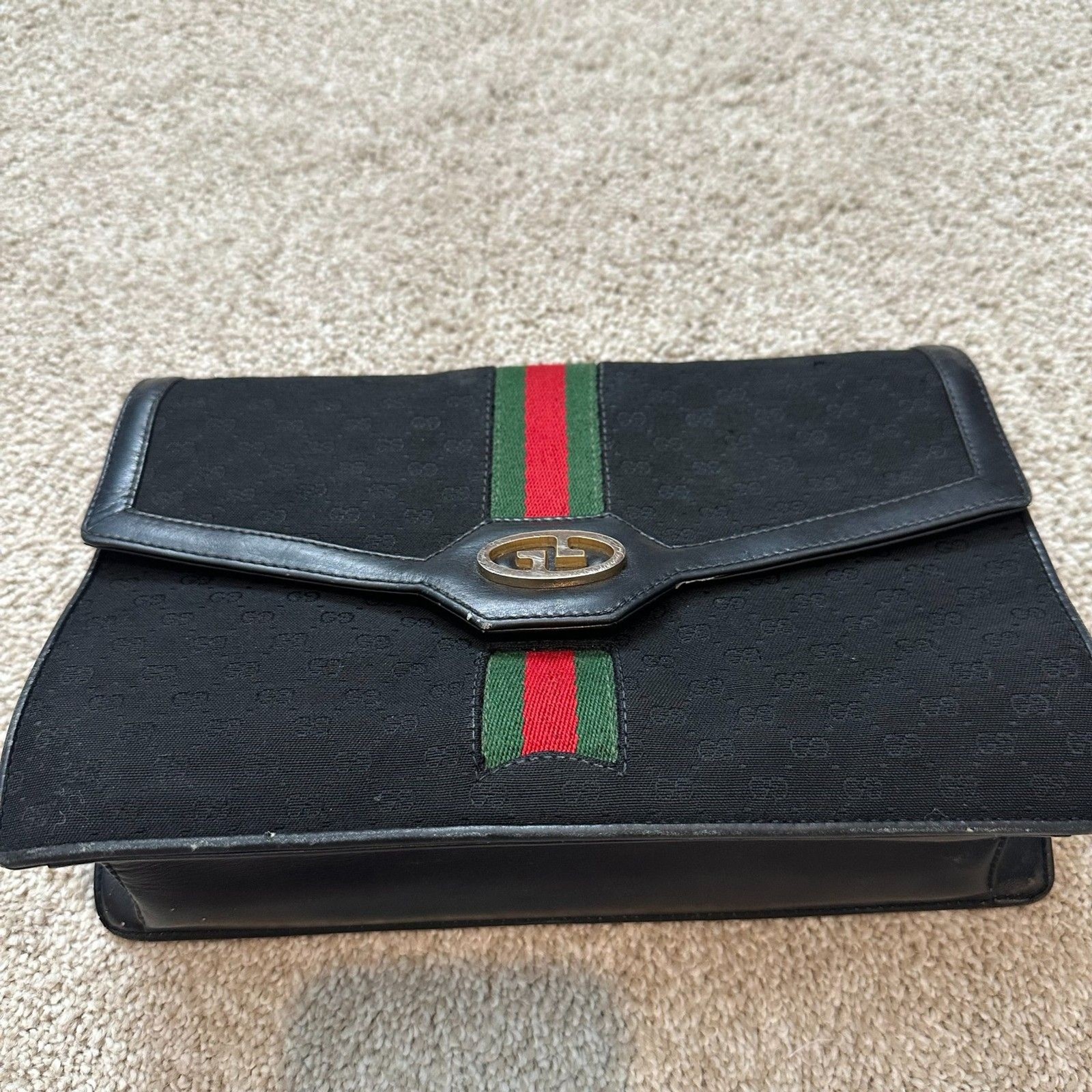Vintage Gucci GG Monogram Supreme Ophidia Clutch – See Details