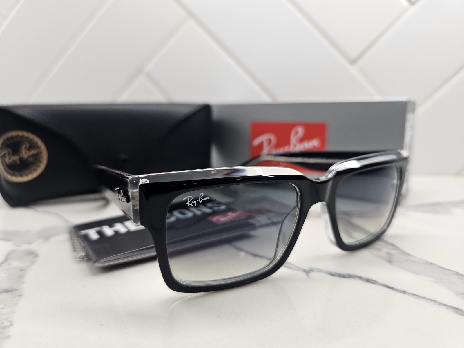 NEW Ray-Ban Inverness Transparent Black Blue Gradient Sunglasses RB2191 TRENDY