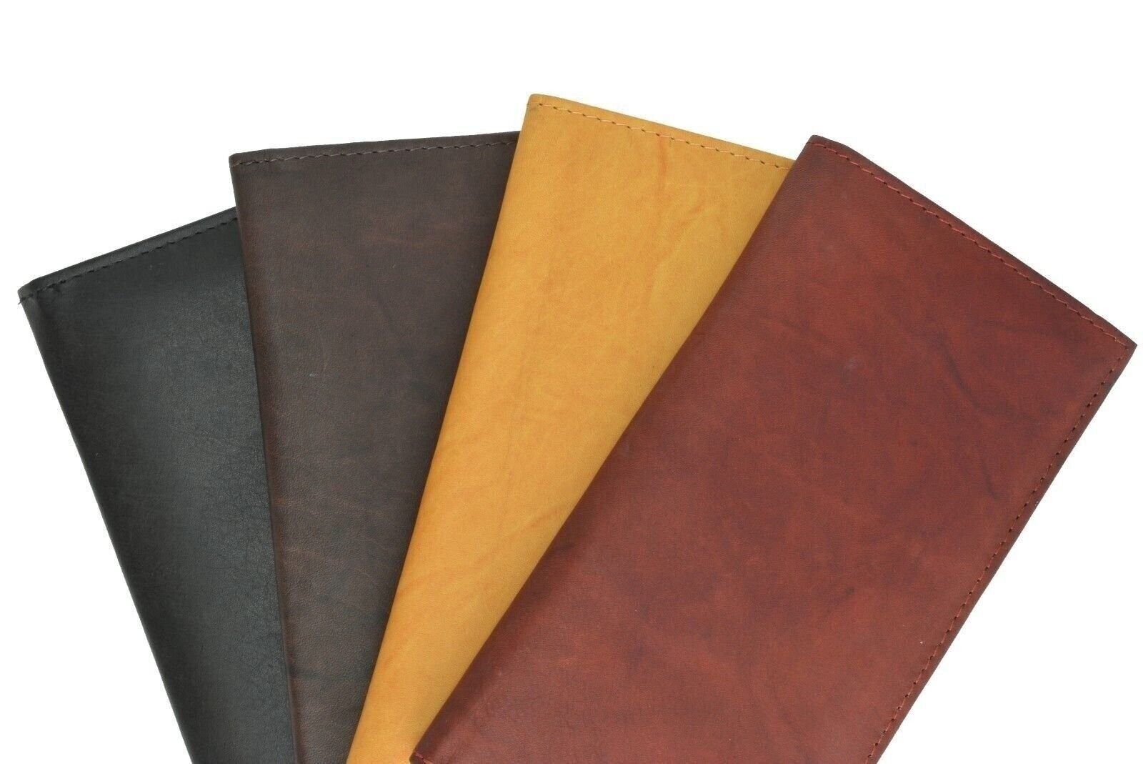 Genuine Leather PLAIN Checkbook Cover BROWN- NEW
