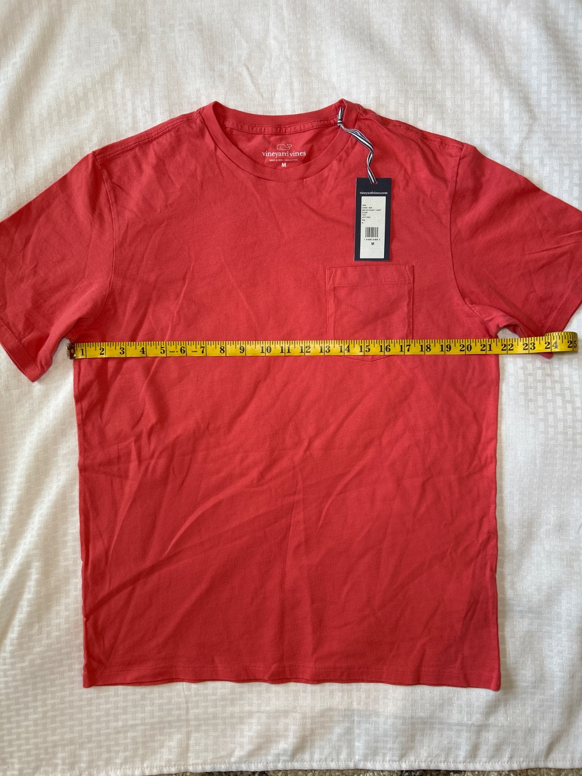 Vineyard Vines Men’s Jetty Red T-Shirt w/Pocket Sz Med New w/tag Free Shipping!