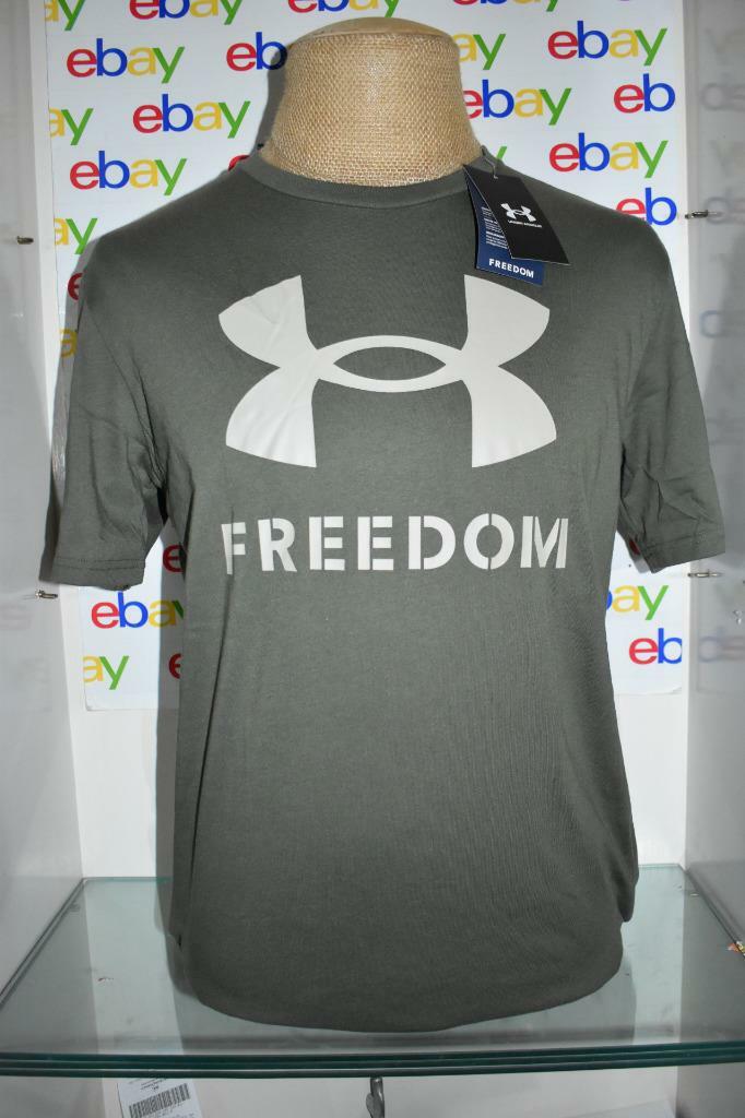 Under Armour Men’s UA Freedom Logo T-Shirt 1370811 390 Marine OD Green NWT