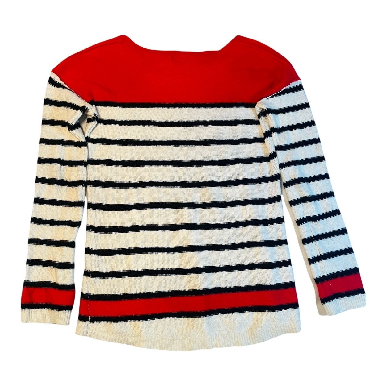 Splendid Striped Sweater Womens Large Red Colorblock Wool Angora Cashmere Knit