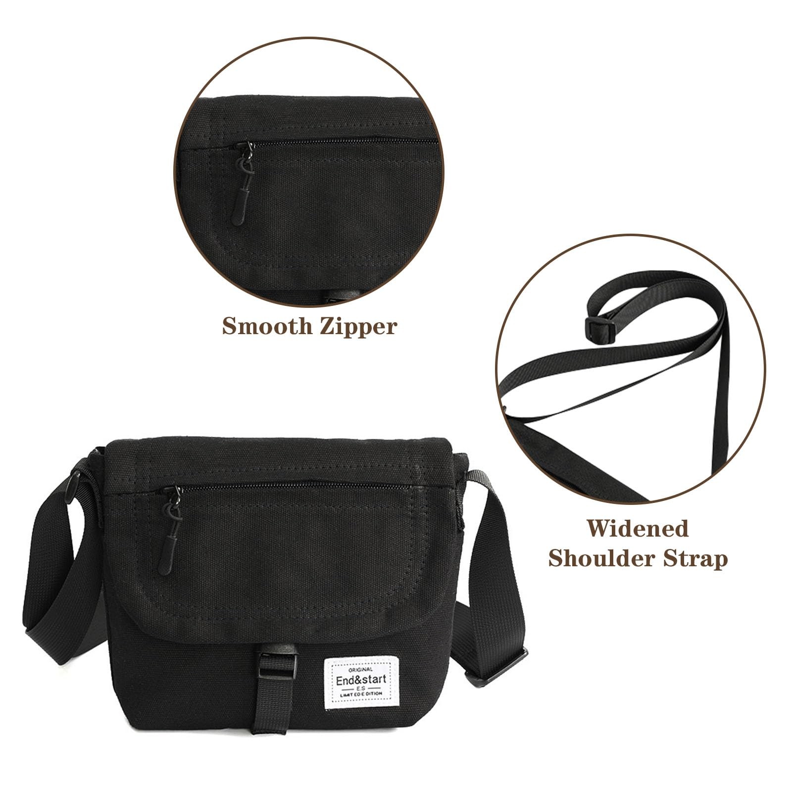 Lizbin Small Crossbody Bag for Men, Canvas Messenger Bag Shoulder bag, Mens C…