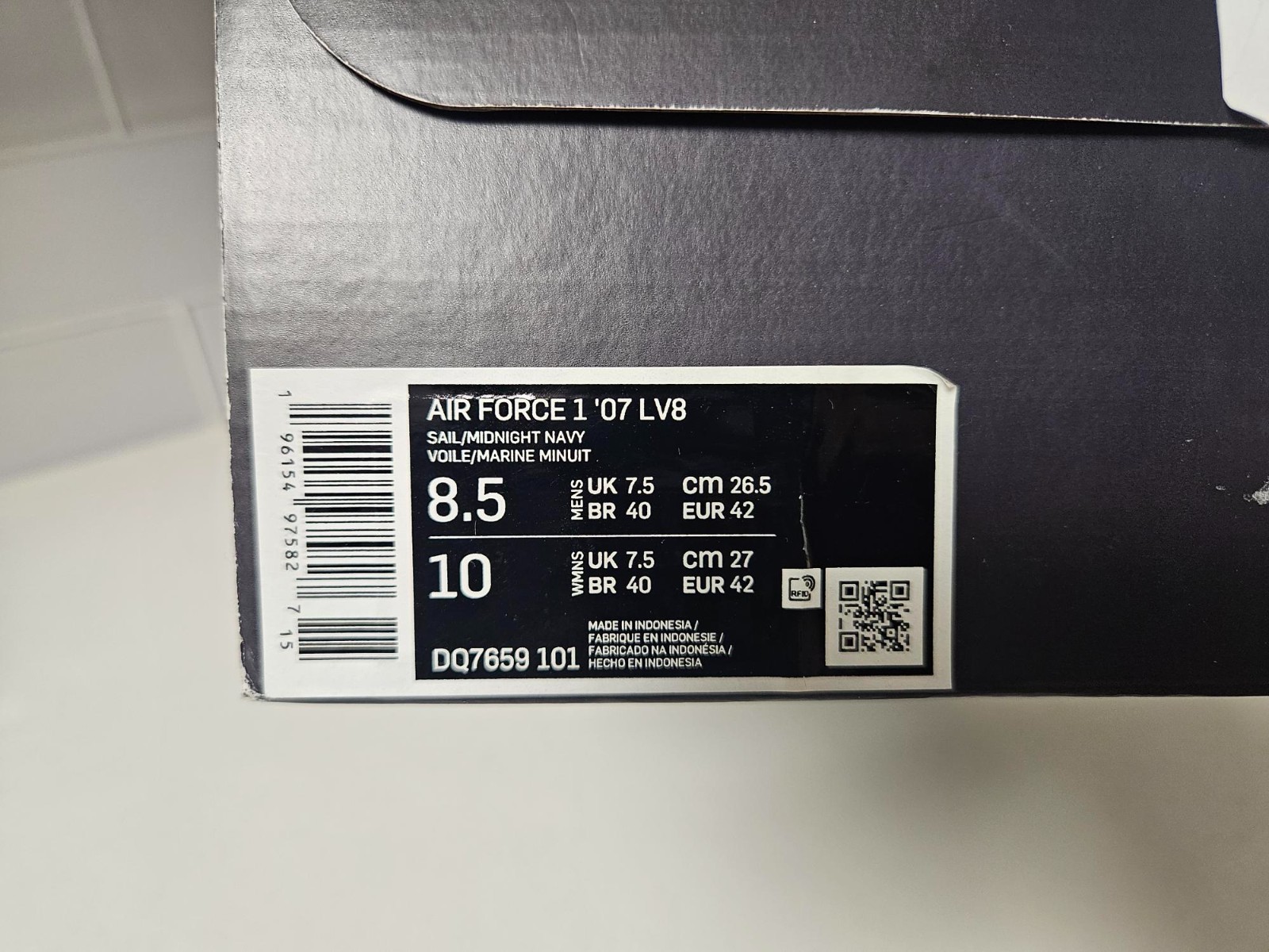 Nike Air Force 1 Low College Pack Midnight Navy Men 8.5 Women 10 DQ7659-101