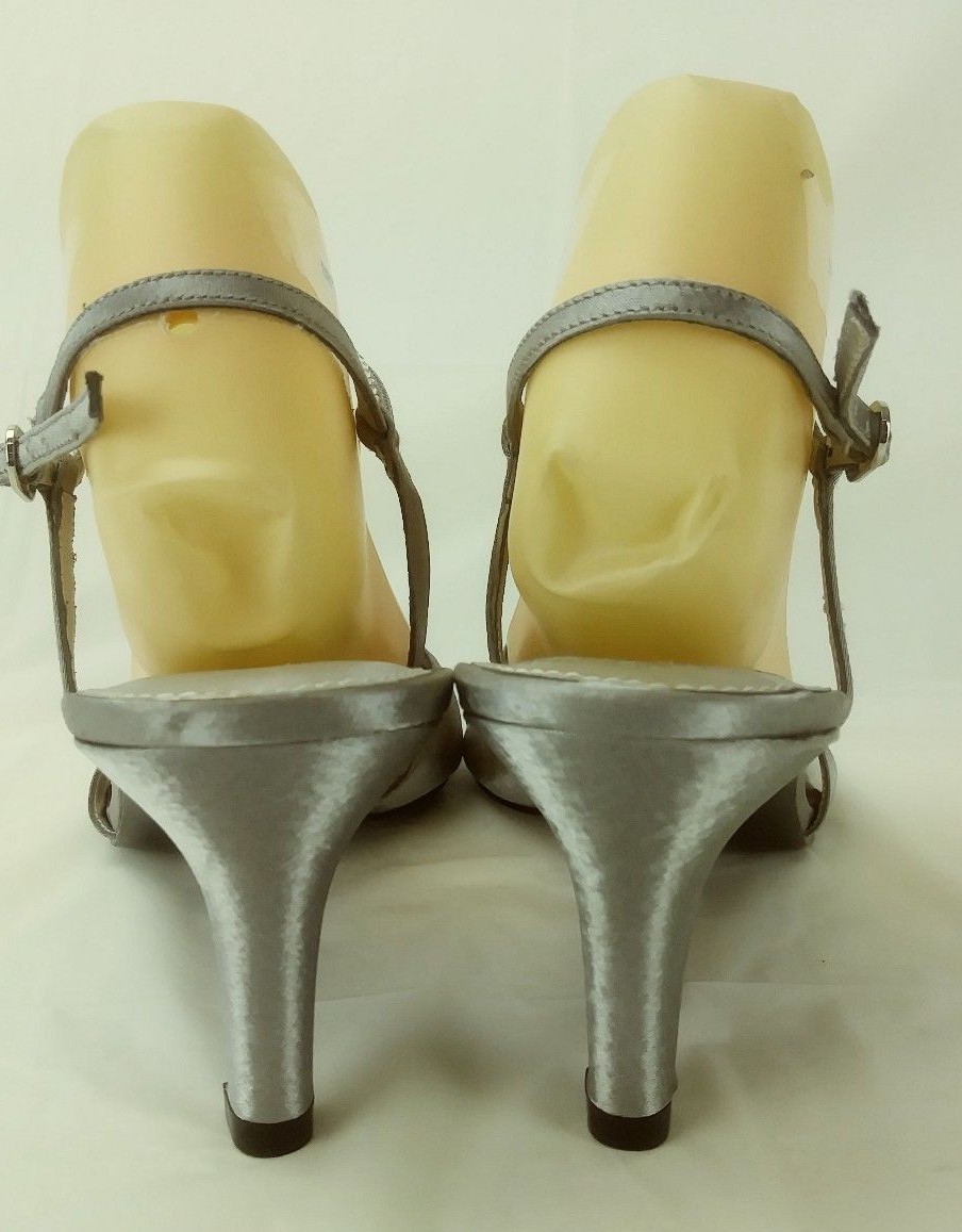 Adrianna Papell Boutique Wos Heels US 10 M silver Fabric crystal wedding 2641