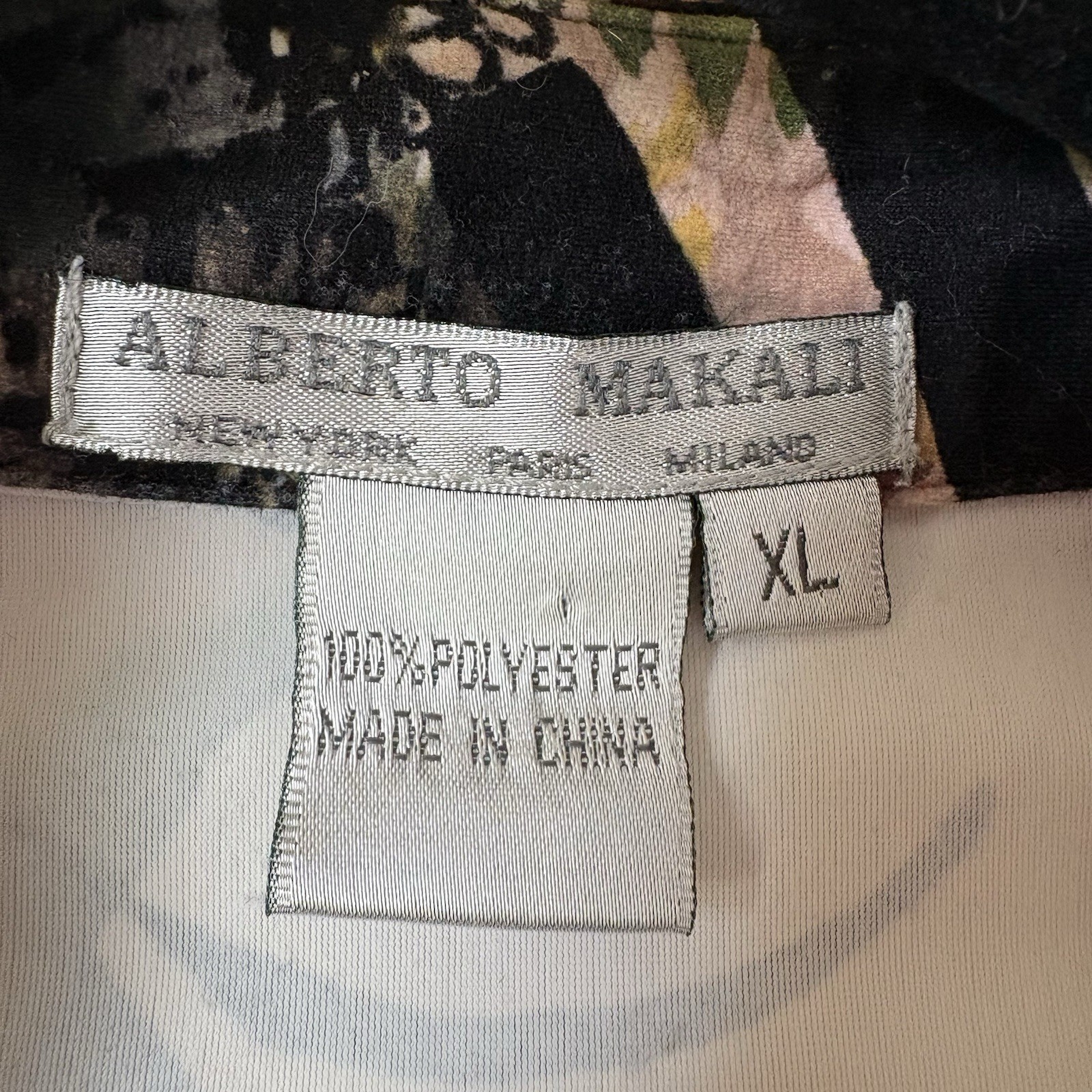 Alberto Malaki Multiple Colored Zip Front Jacket Top XL