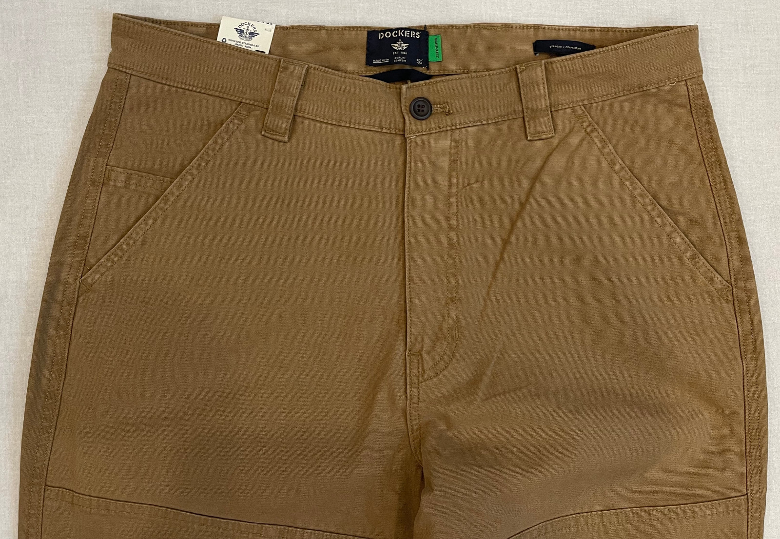 Dockers Mens Utility Pants Straight Fit Stretch Sizes: 33, 34, 36, 38 Brown