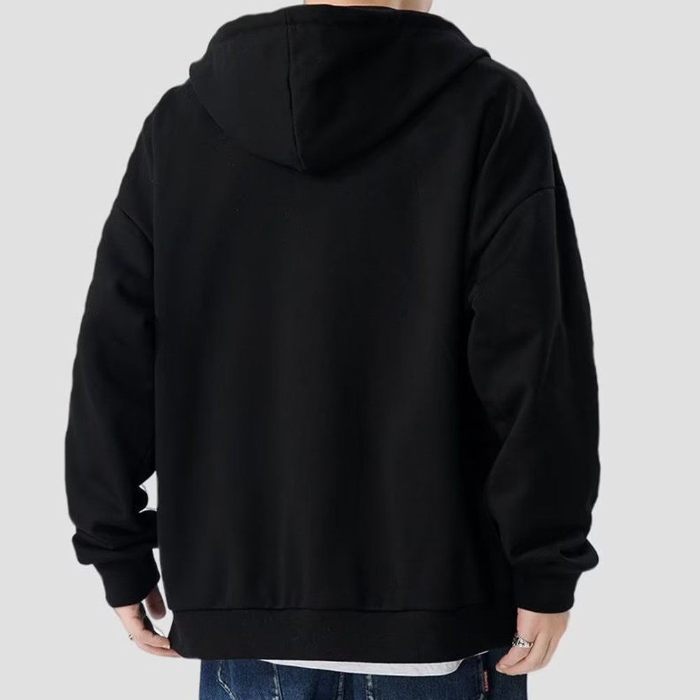 Men Polyester Spandex Blend Oversized Cotton Hoodies Harajuku Streetwear Jacket