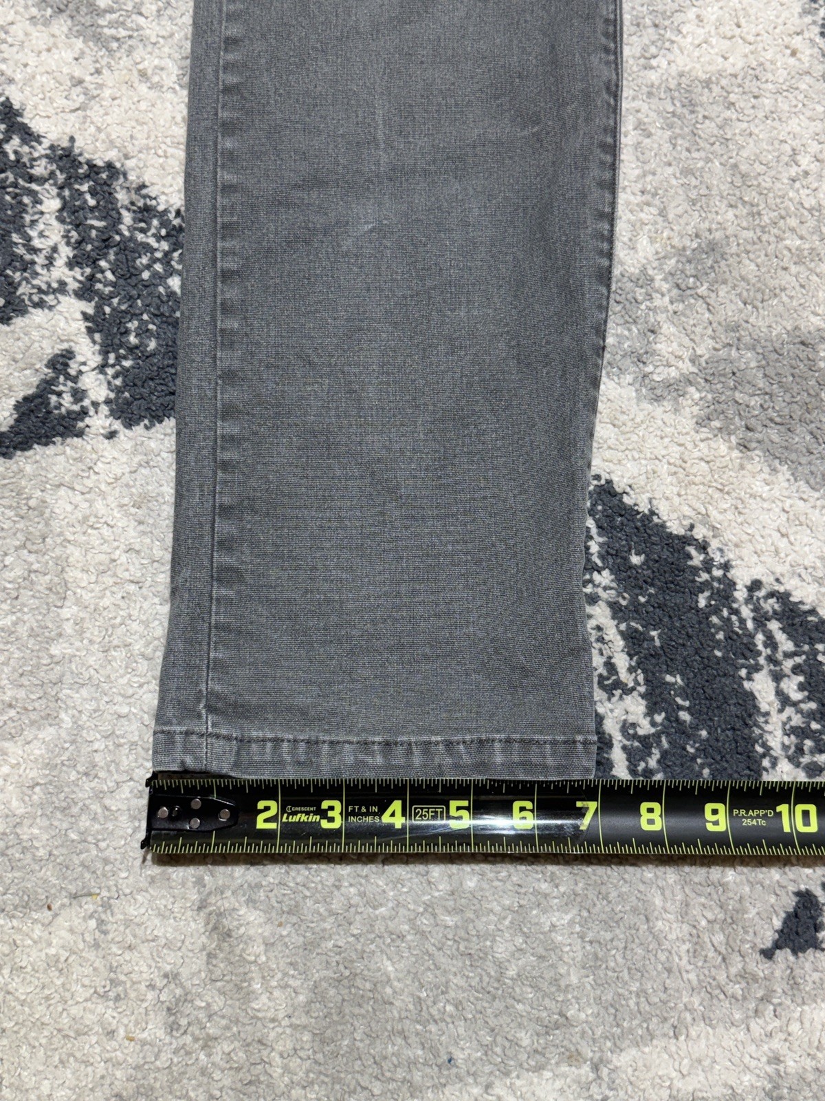 Proof Rover Pants Men 33 X 30 Slim Fit Gray Canvas Five Pocket Straight Jeans