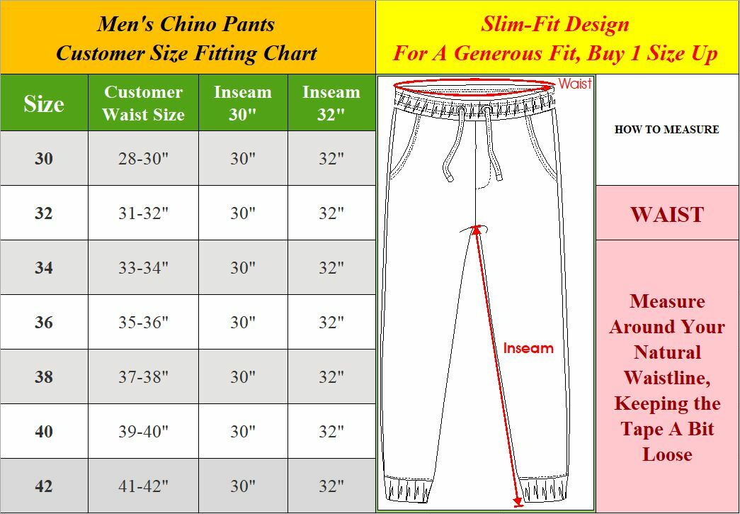 Mens Chino Pants Cotton Stretch Slim Fit Belt Zip Fly Trouser Casual Work School