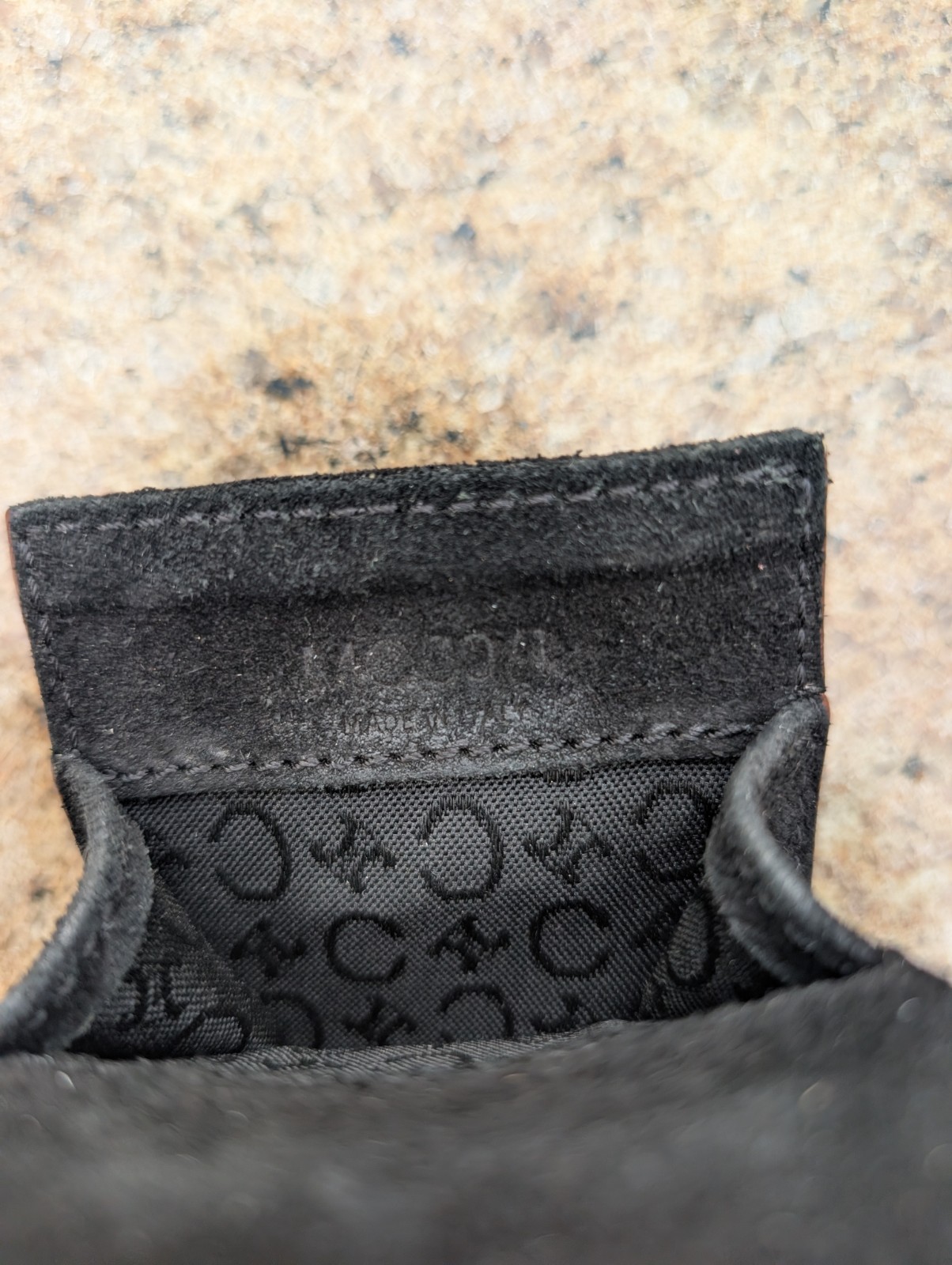Celine C Macadam Suede Pochette Crossbody Pre-Loved Bag Black Made Italy