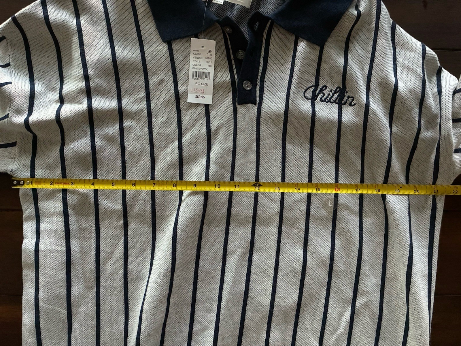 pacsun chillin long sleeve white navy mens large striped