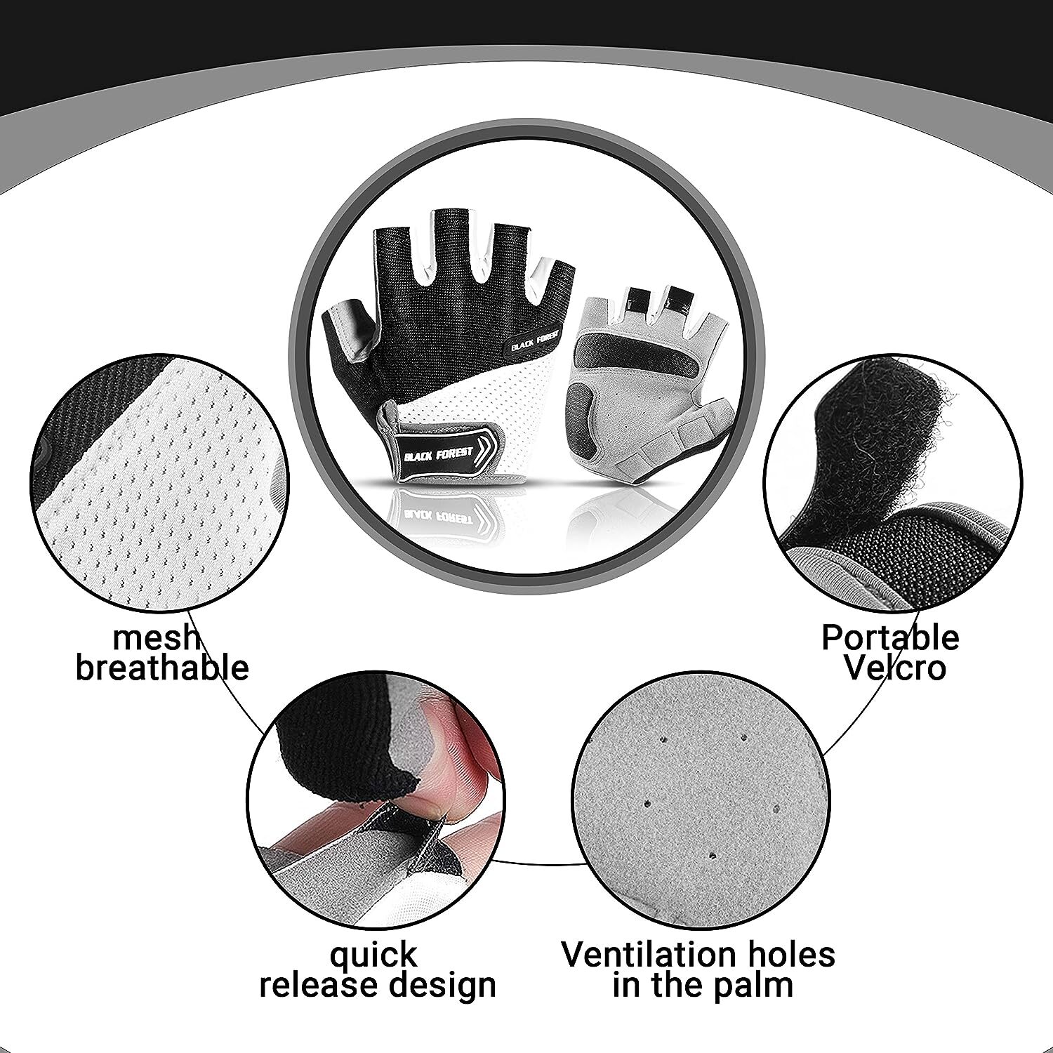 Mountain Bike Cycling Gloves Half Finger Gel Pad Anti Slip Shock Absorbing Glove