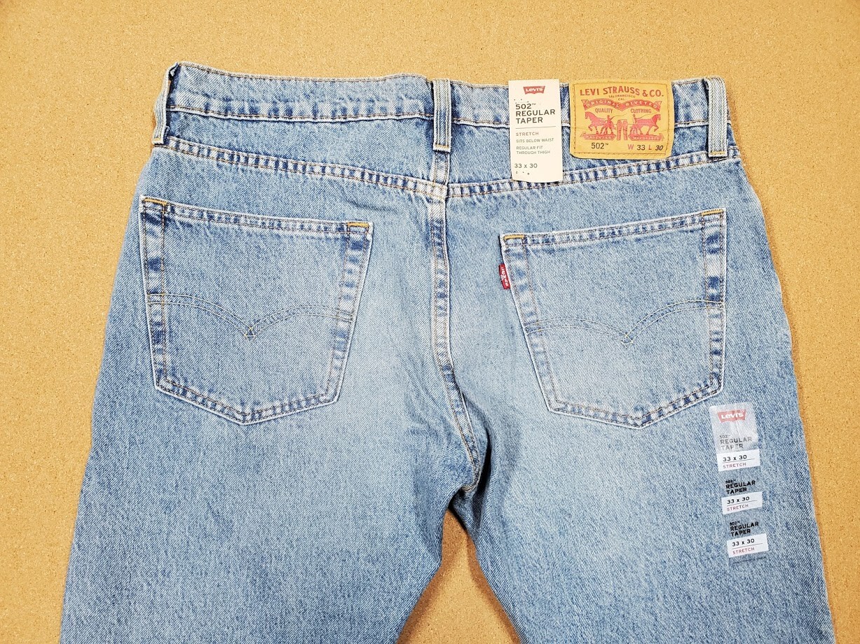 NEW LEVIS MENS 502 REGULAR TAPER DENIM STRETCH BLUE JEANS 295070249 MANY SIZES