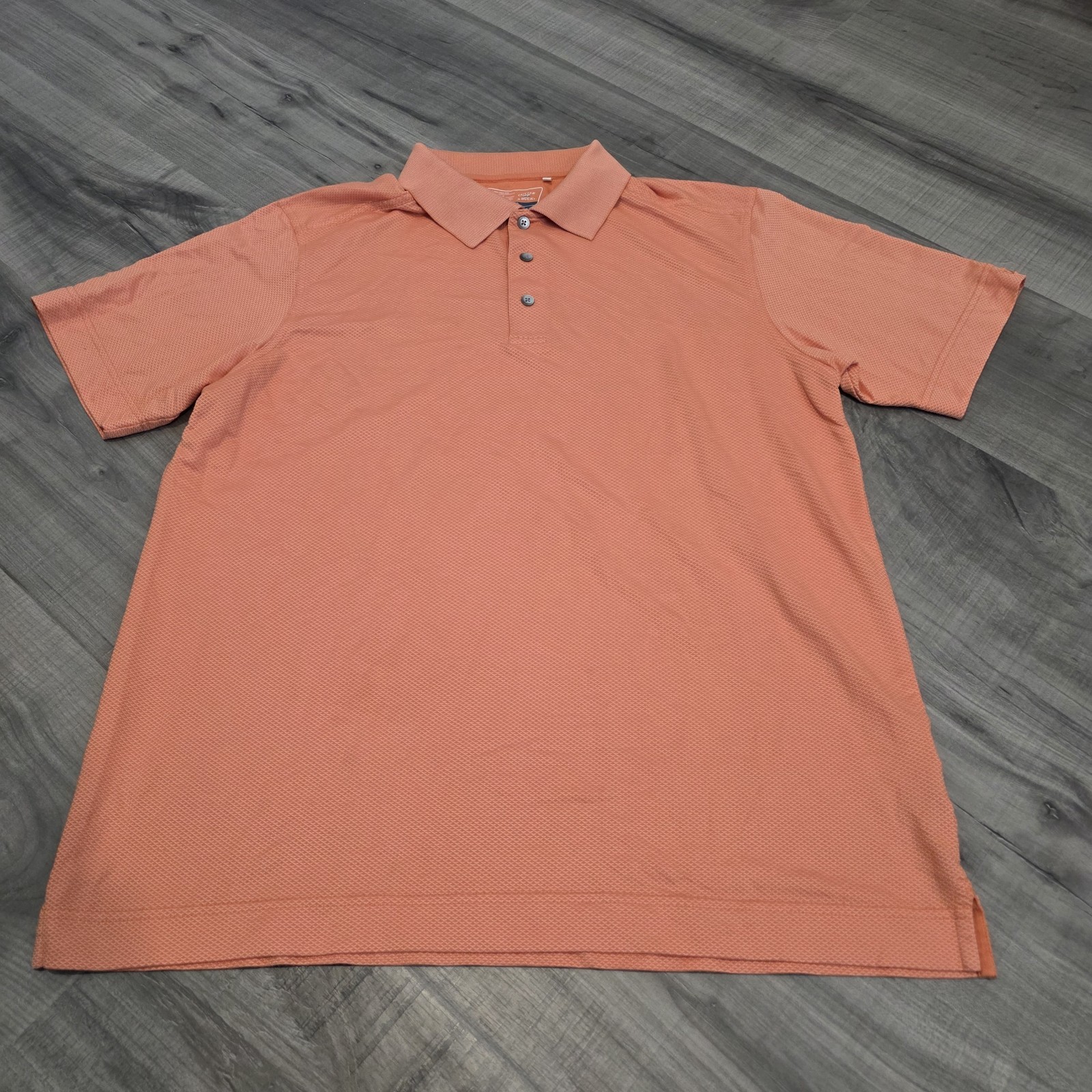 Cutter & Buck Golf Polo Shirt Mens L CB DryTec LUXE Nanotex Fabric Orange