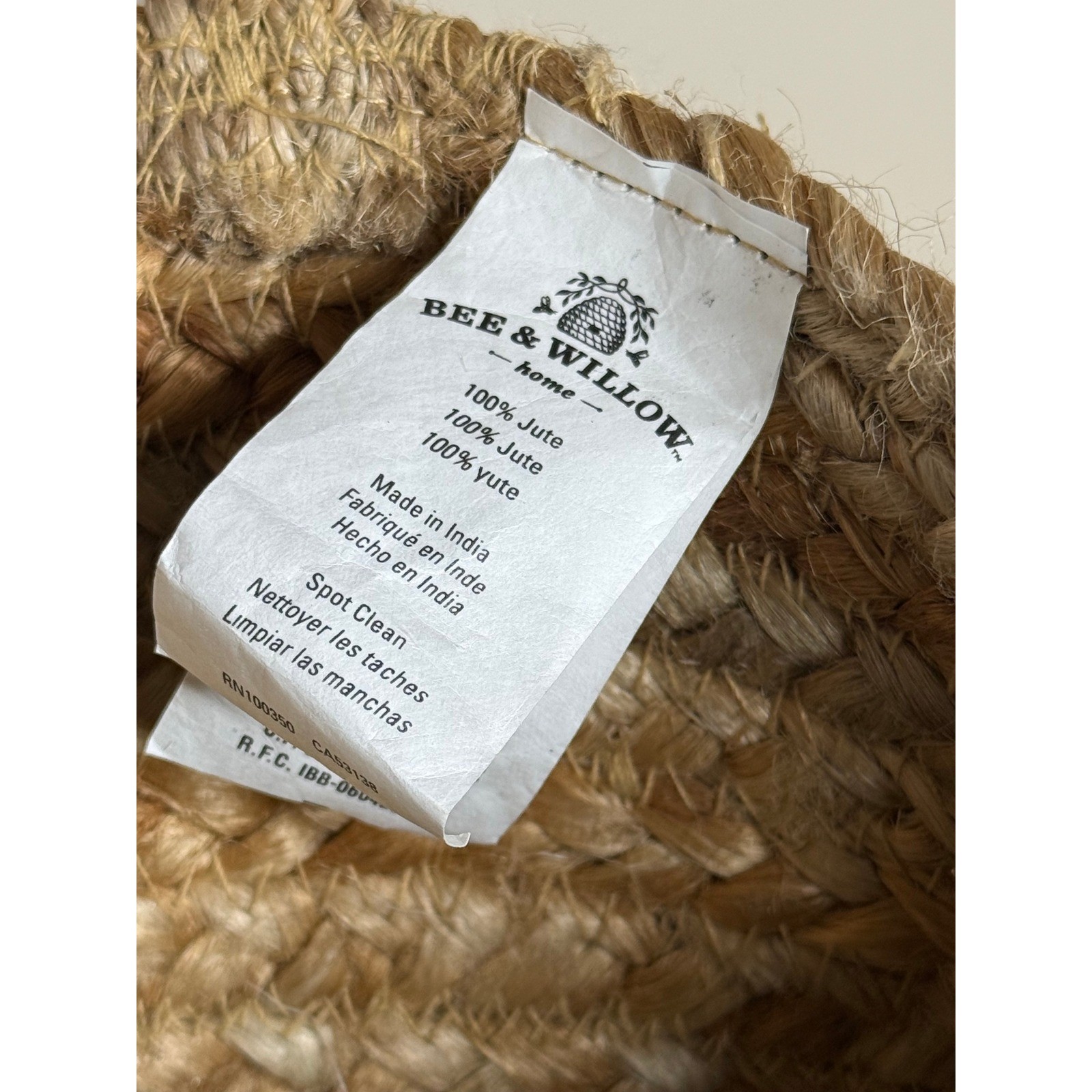 BLarge Woven Jute Tote Bag Botanical Print Boho Coastal Market Bag