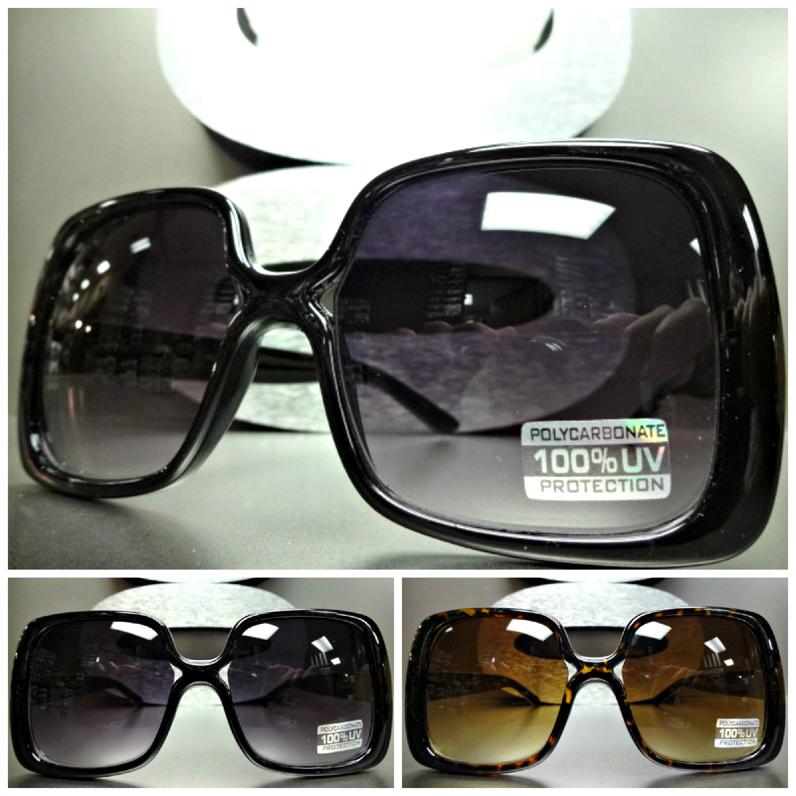 OVERSIZE CLASSIC 80’s RETRO VINTAGE STYLE SUNGLASSES SHADES Huge XL Square Frame